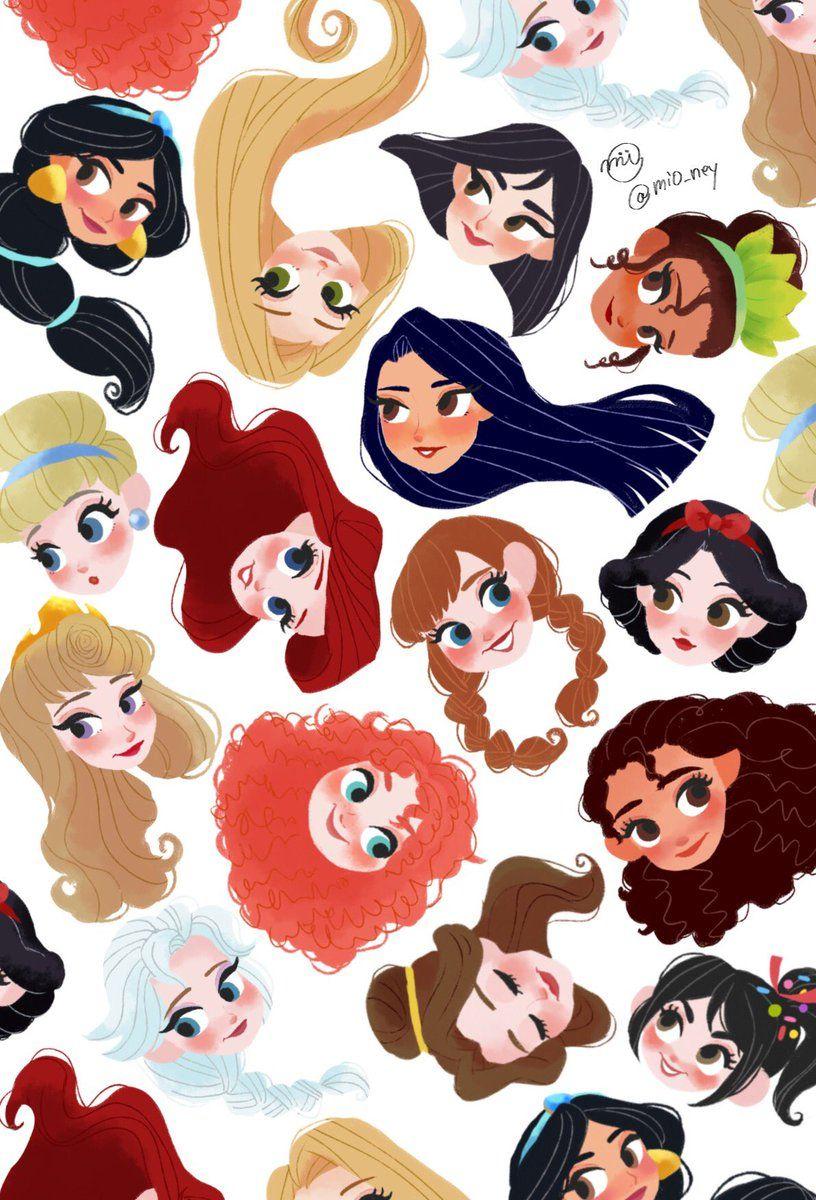 cartoon disney princesses wallpaper