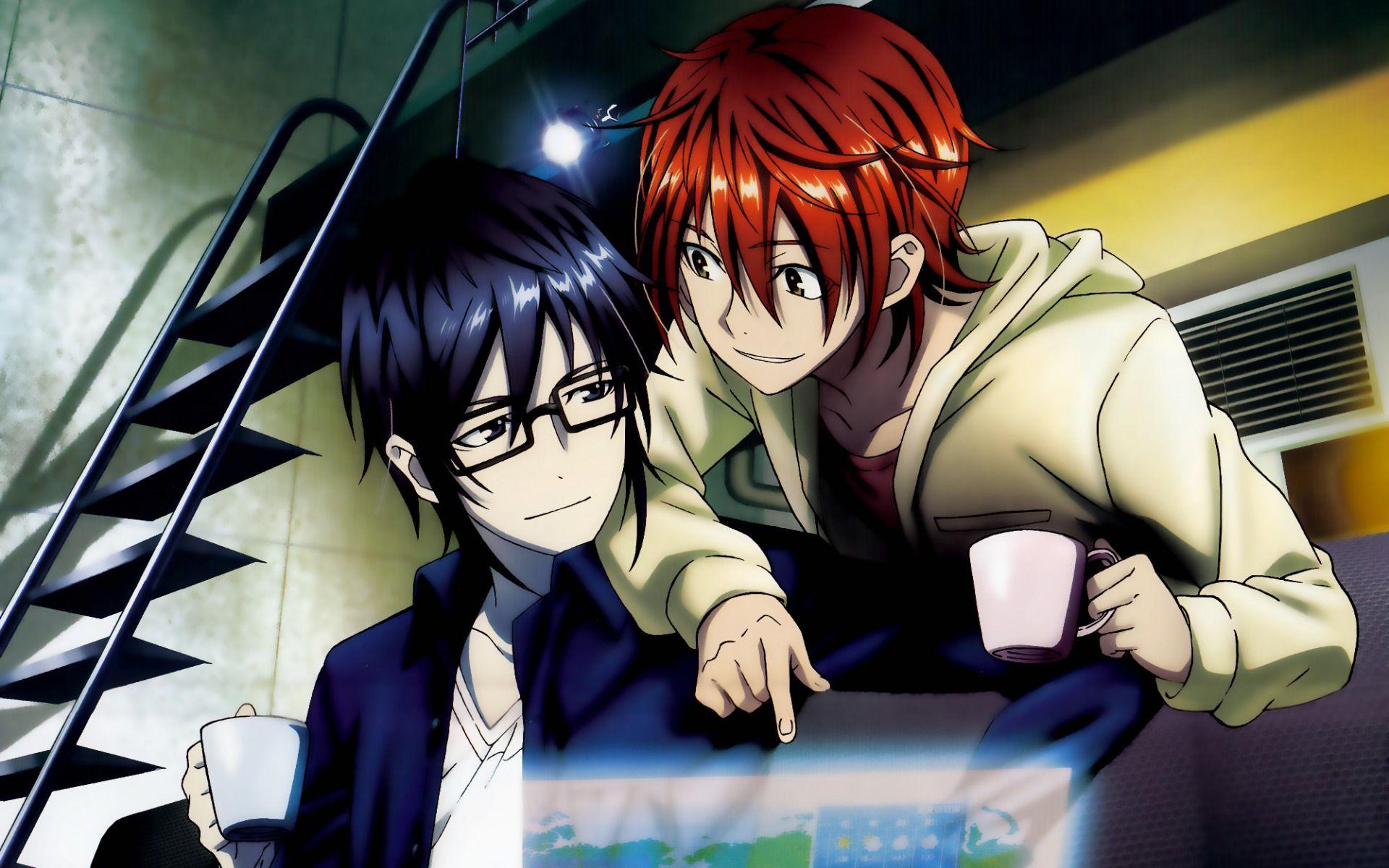 1920x1200 Download wallpaper K Project, Fushimi Saruhiko, Yata Misaki, Red clan, Japanese manga, anime characters for desktop with resolution 1920x1200. High Quality HD picture wallpaper