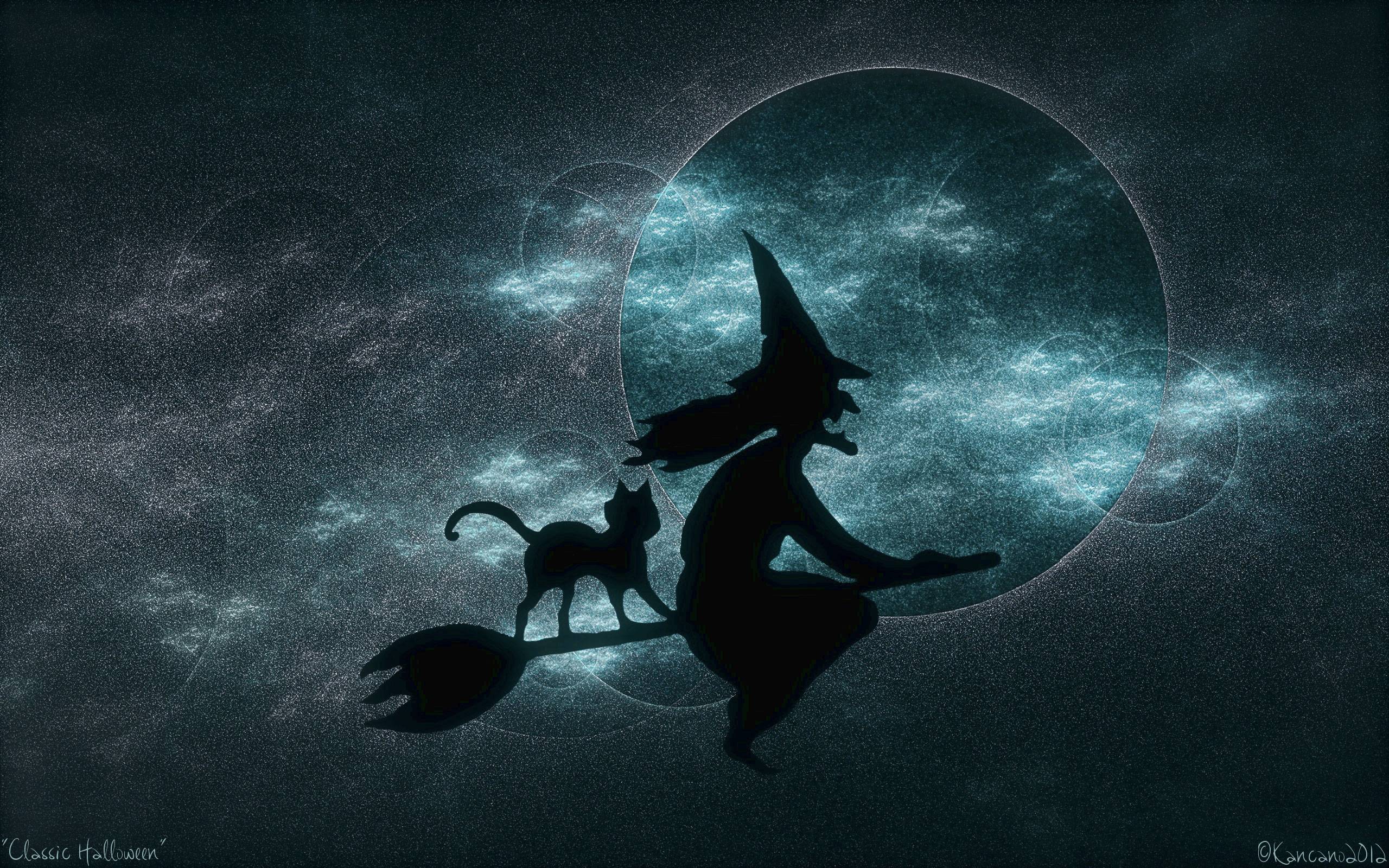 2560x1600 Halloween Witch Wallpaper HD