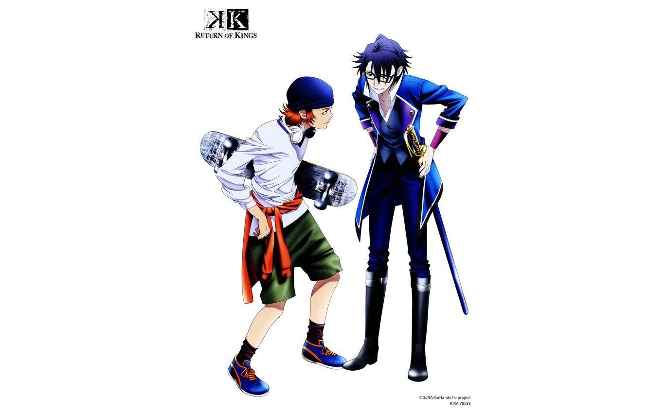 1332x850 Wallpaper Skateboard, K Project, Yata Misaki, Fushimi Saruhiko image for desktop, section сёнэн