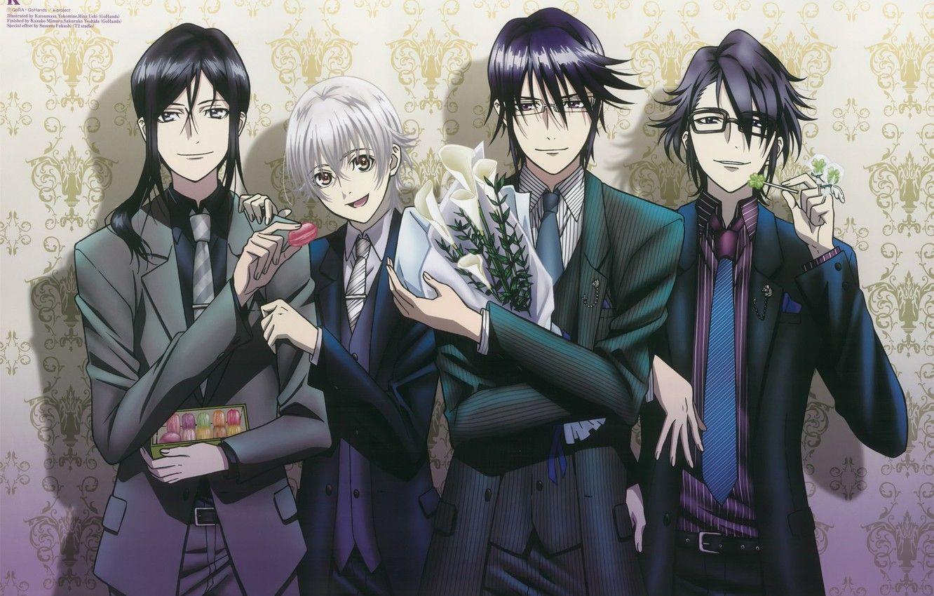 1332x850 Wallpaper K Project, Munakata Thigh, Fushimi Saruhiko, Yatogami Kuroh, Yashiro Christ image for desktop, section сёнэн