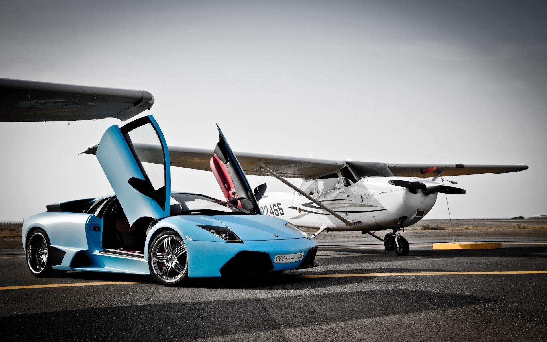 1920x1200 Lamborghini Murcielago Vs Plane Wallpaper. HD Car