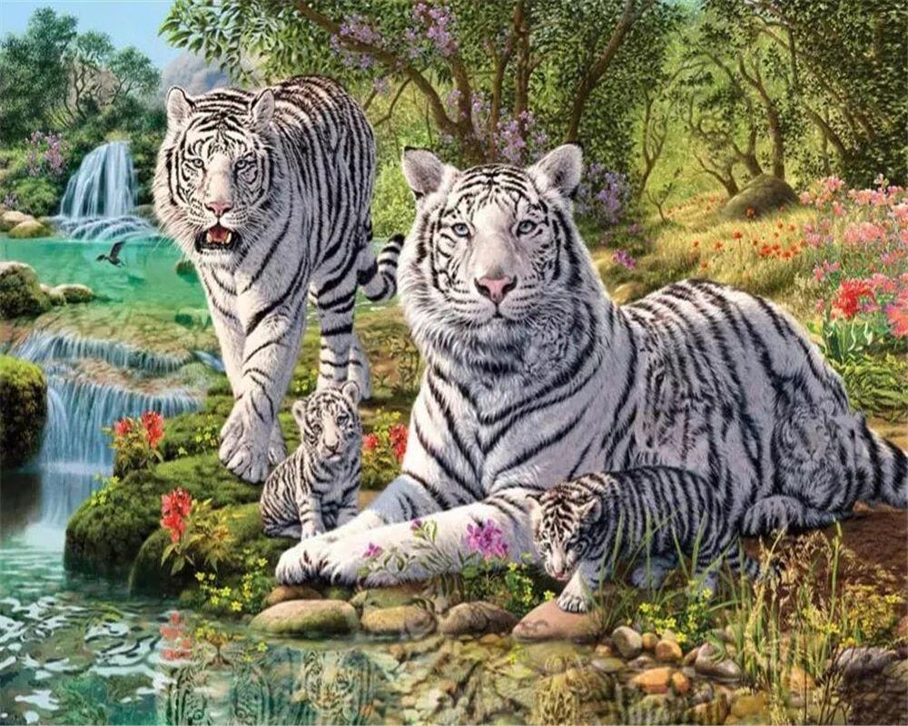 1000x800 Beibehang Custom wallpaper cute cartoon green forest white tiger children background wall living room bedroom mural 3D wallpaper. Wallpaper