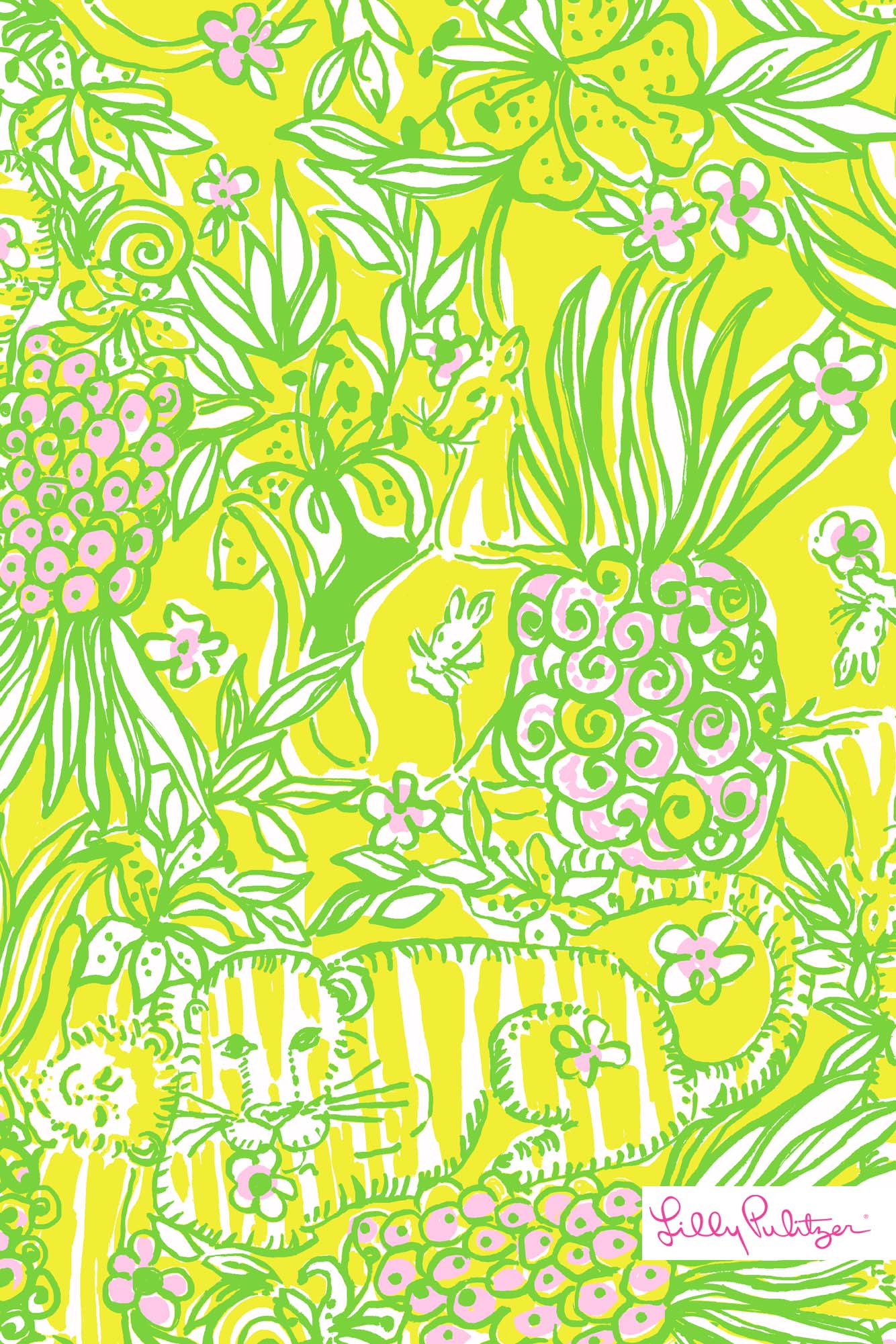 1334x2001 Lilly Pulitzer Crazy Cat House Wallpaper for iPhone. Patterns We
