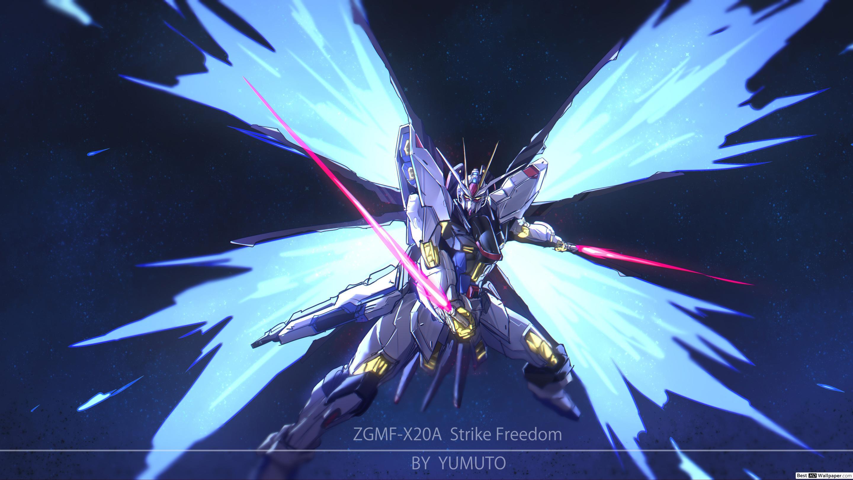 2880x1620 Strike Freedom Gundam HD wallpaper download