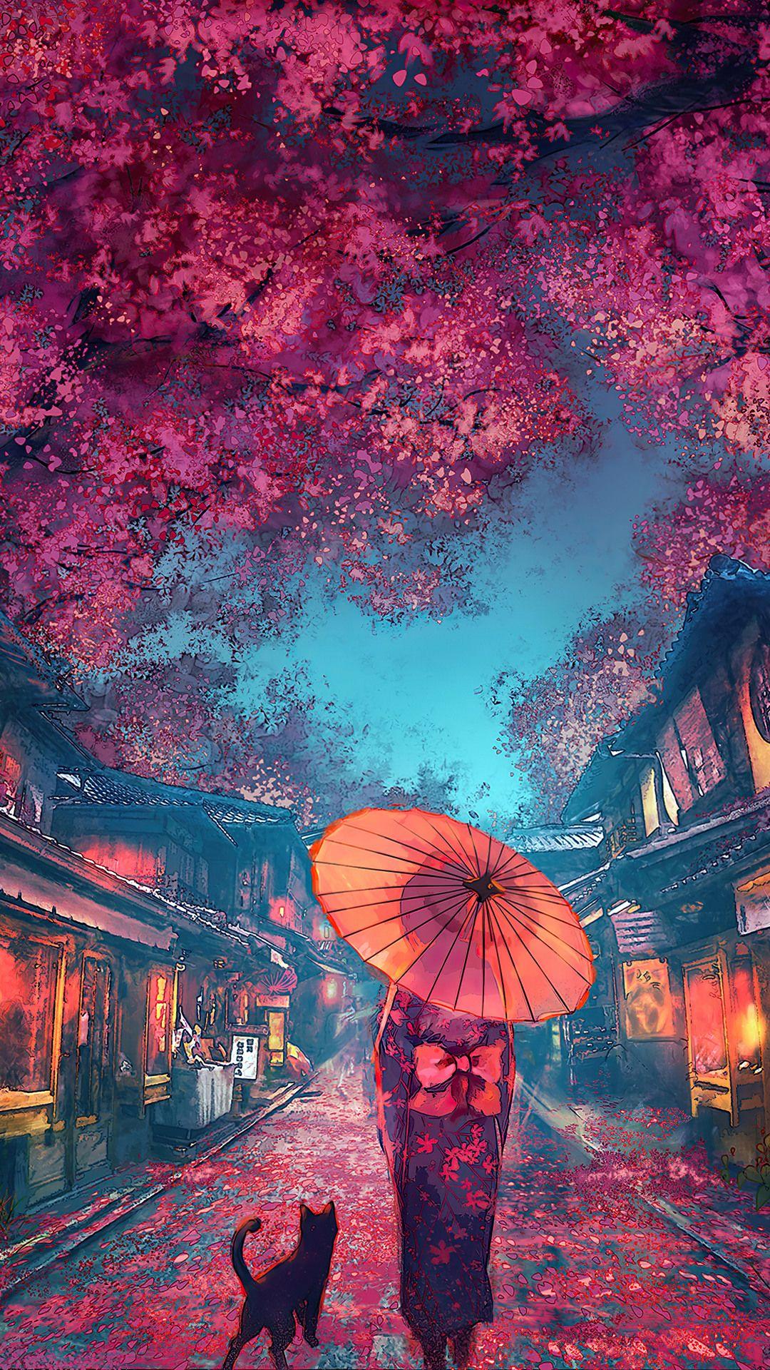 1080x1920 Japanese Street Scenery mobile wallpaper Mobile Walls