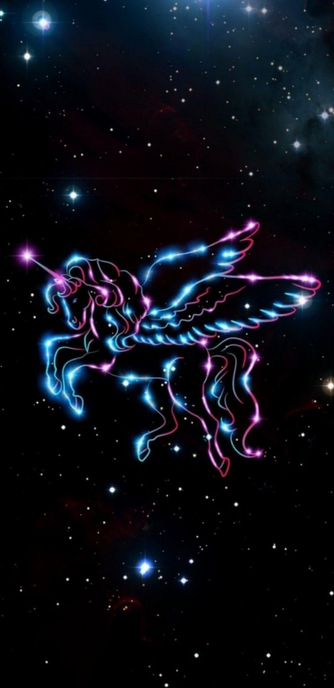 1080x2220 iPhone Black Unicorn Wallpaper