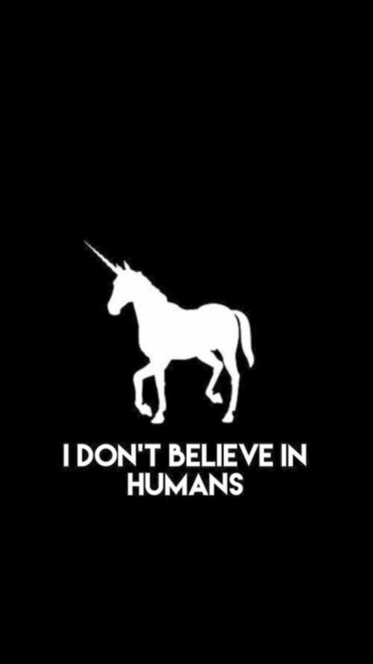 1242x2208 Black Lock Screen Unicorn Wallpaper
