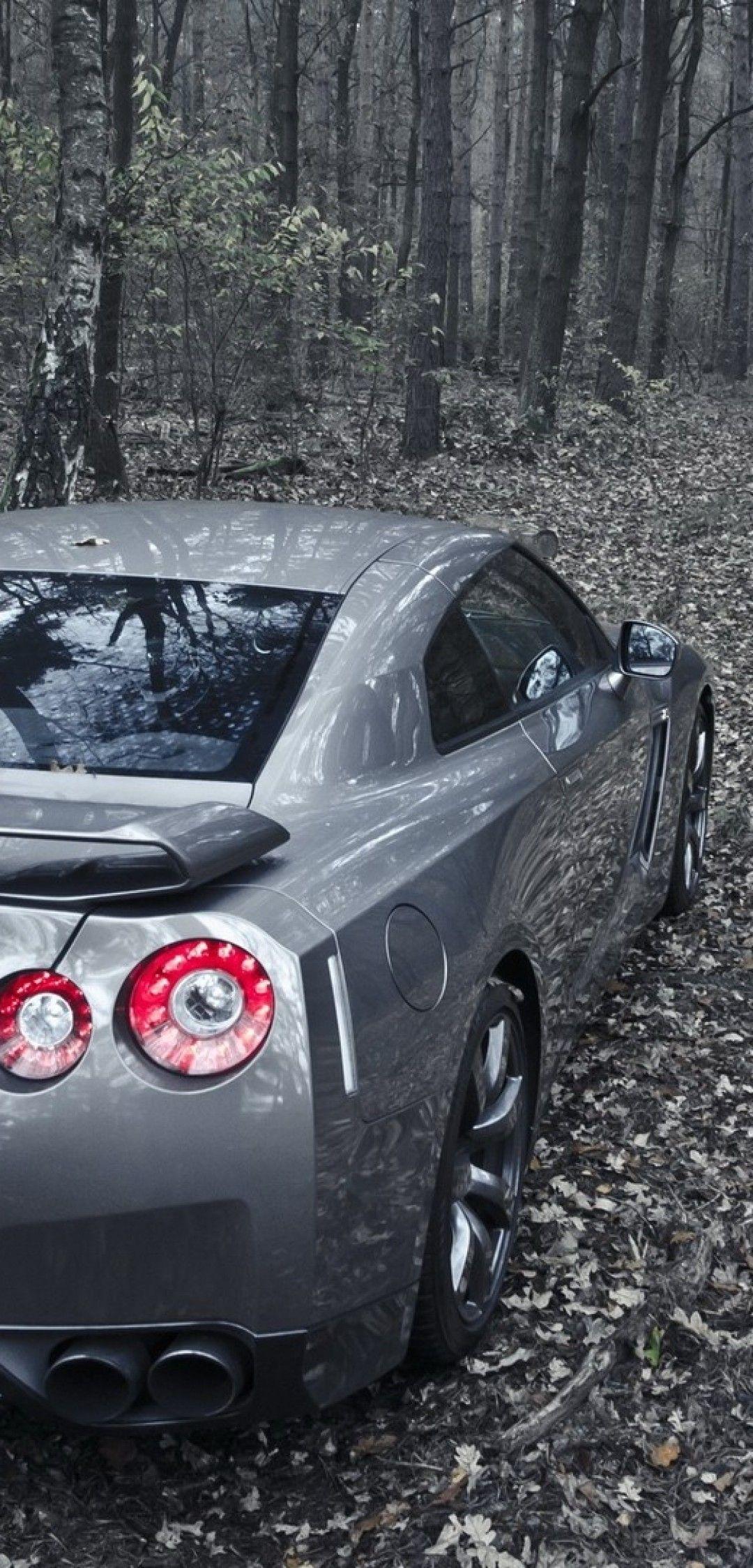 1080x2246 Download 1080x2246 Nissan Gt R R Forest, Back View, Spoiler, Silver, Cars Wallpaper For Xiaomi Pocophone F Asus ZenFone 5Z