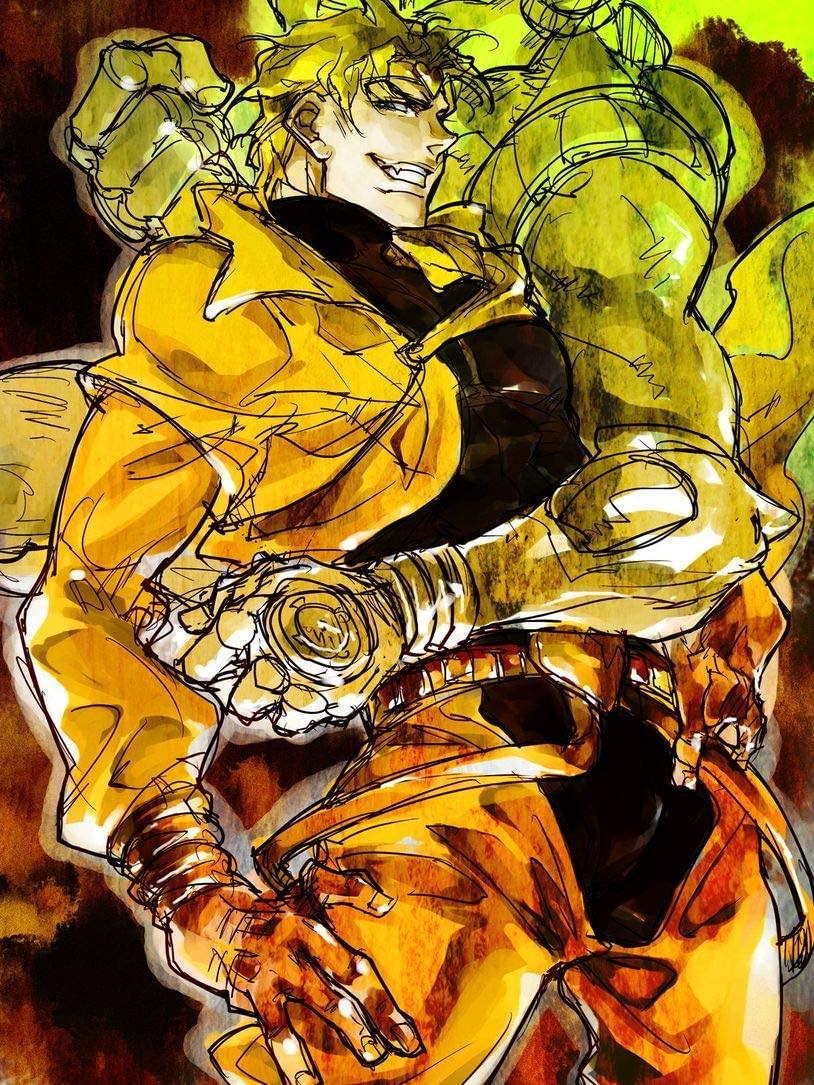 814x1085 MasonArts Jojos Bizarre Adventure Dio Brando 14inch x 19inch Silk Poster Wallpaper Wall Decor Silk Prints for Home and Store: Home & Kitchen