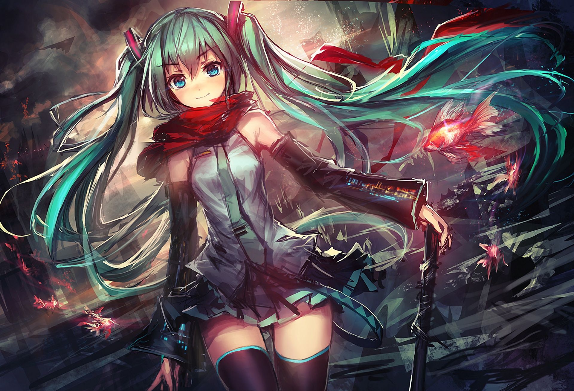 1920x1308 Wallpaper Anime, Vocaloid, Hatsune Miku, Art, Op Center For Mobile And Desktop, Section аниме, Resolution 1920x1308