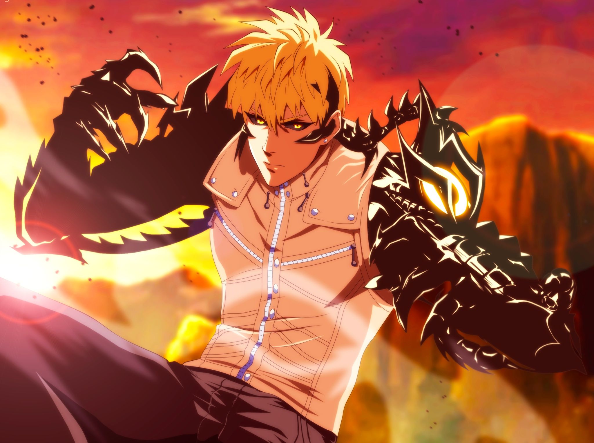 2048x1528 Wallpaper Over Power, warrior, anime, super hero, hero, powerful, fighter, OPM for mobile and desktop, section сёнэн, resolution 2048x1528