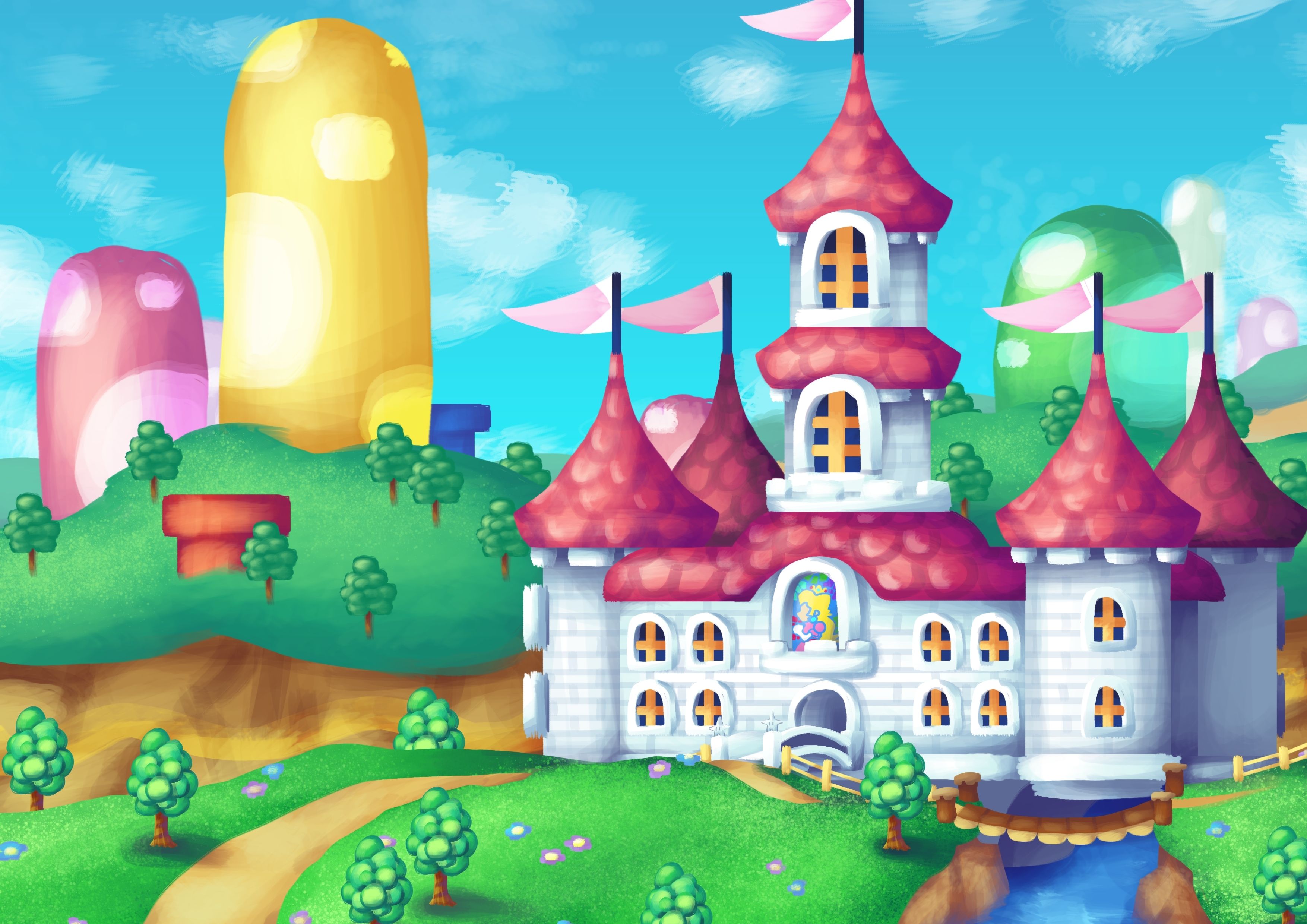 3508x2480 Mushroom Kingdom By Crazed Doodler On Newgrounds