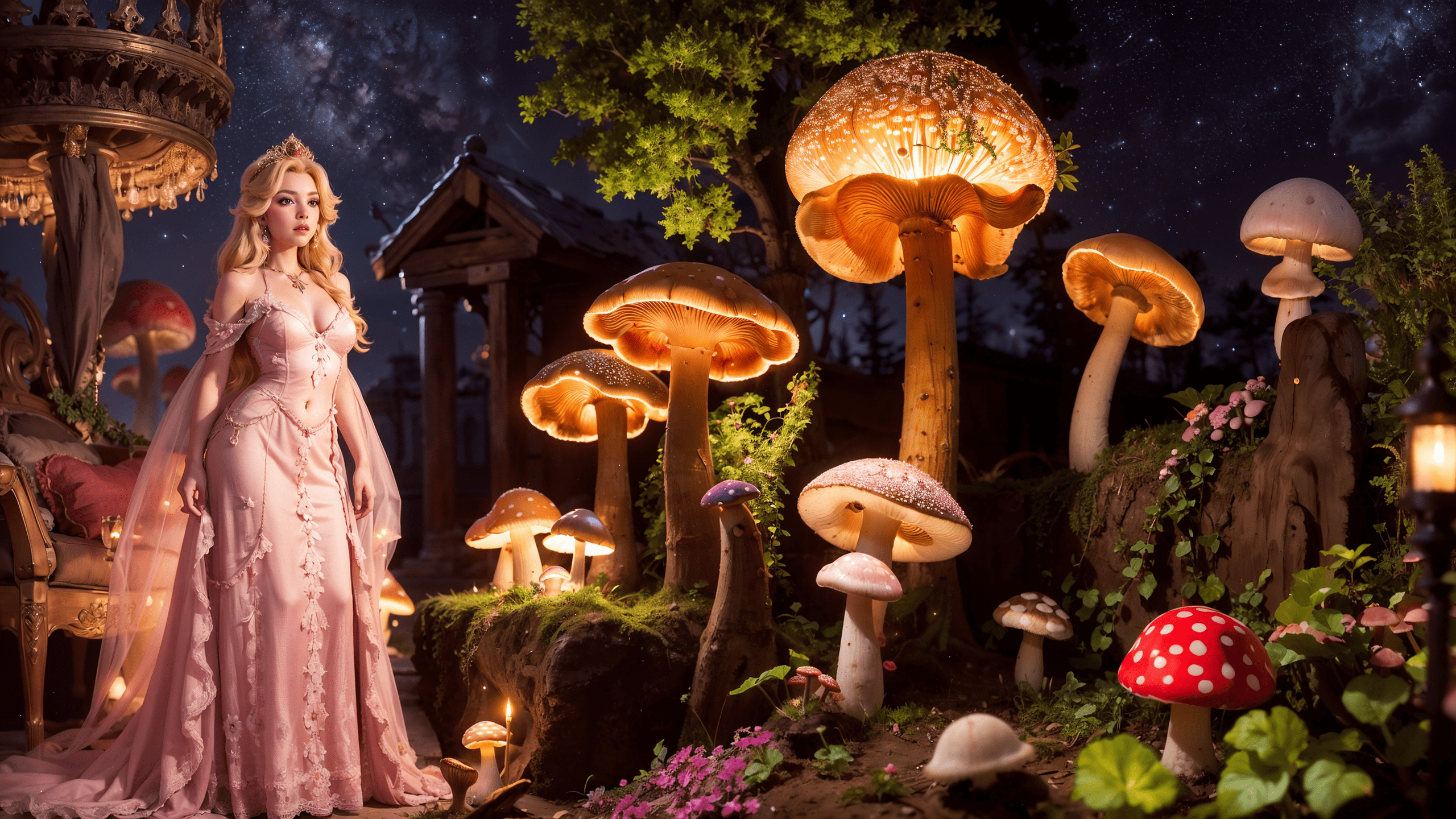 2560x1440 Mushroom Kingdom wallpaper 2K