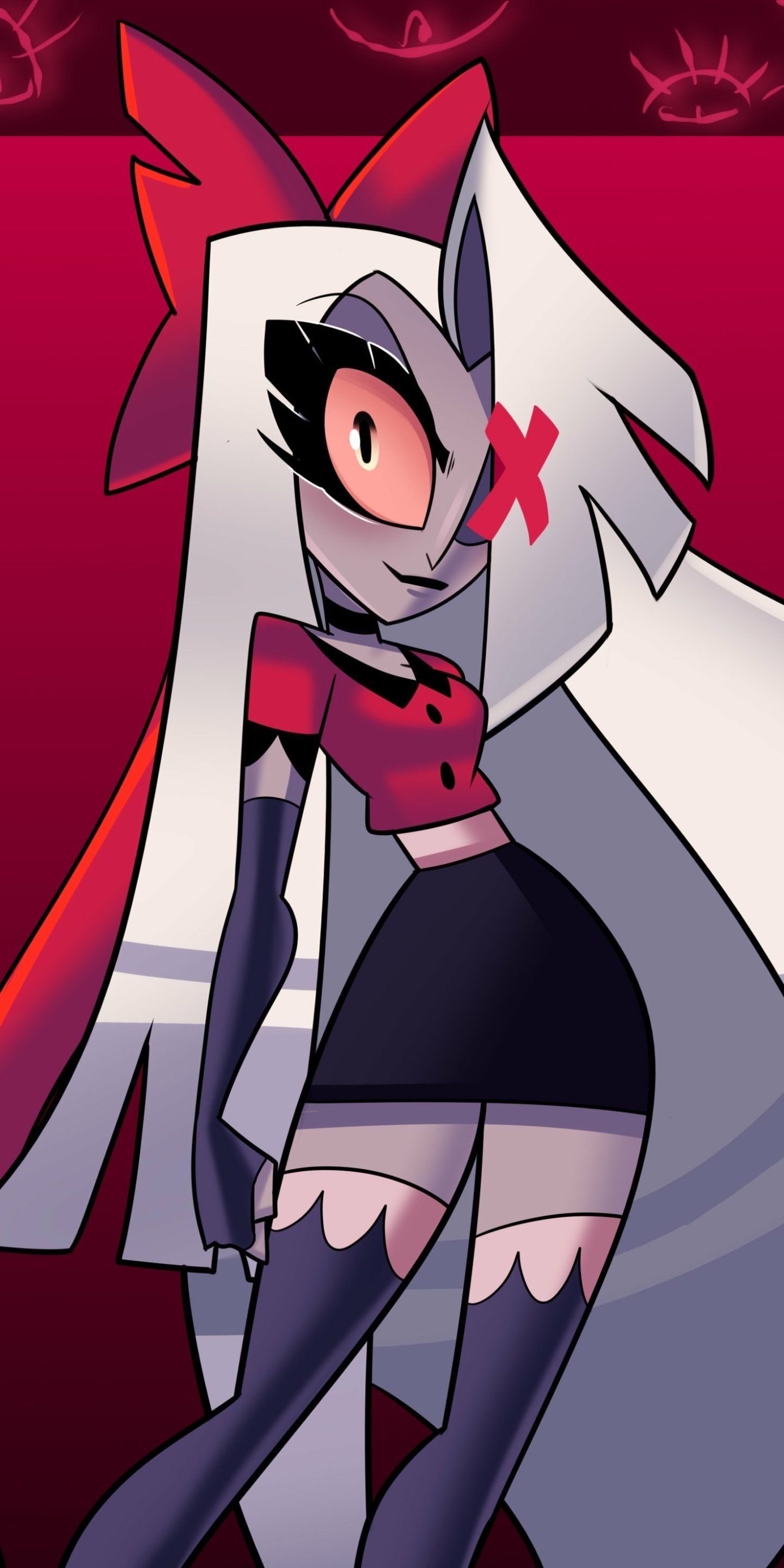 1440x2880 Vaggie Vibes: Bold Hazbin Hotel Phone Wallpaper