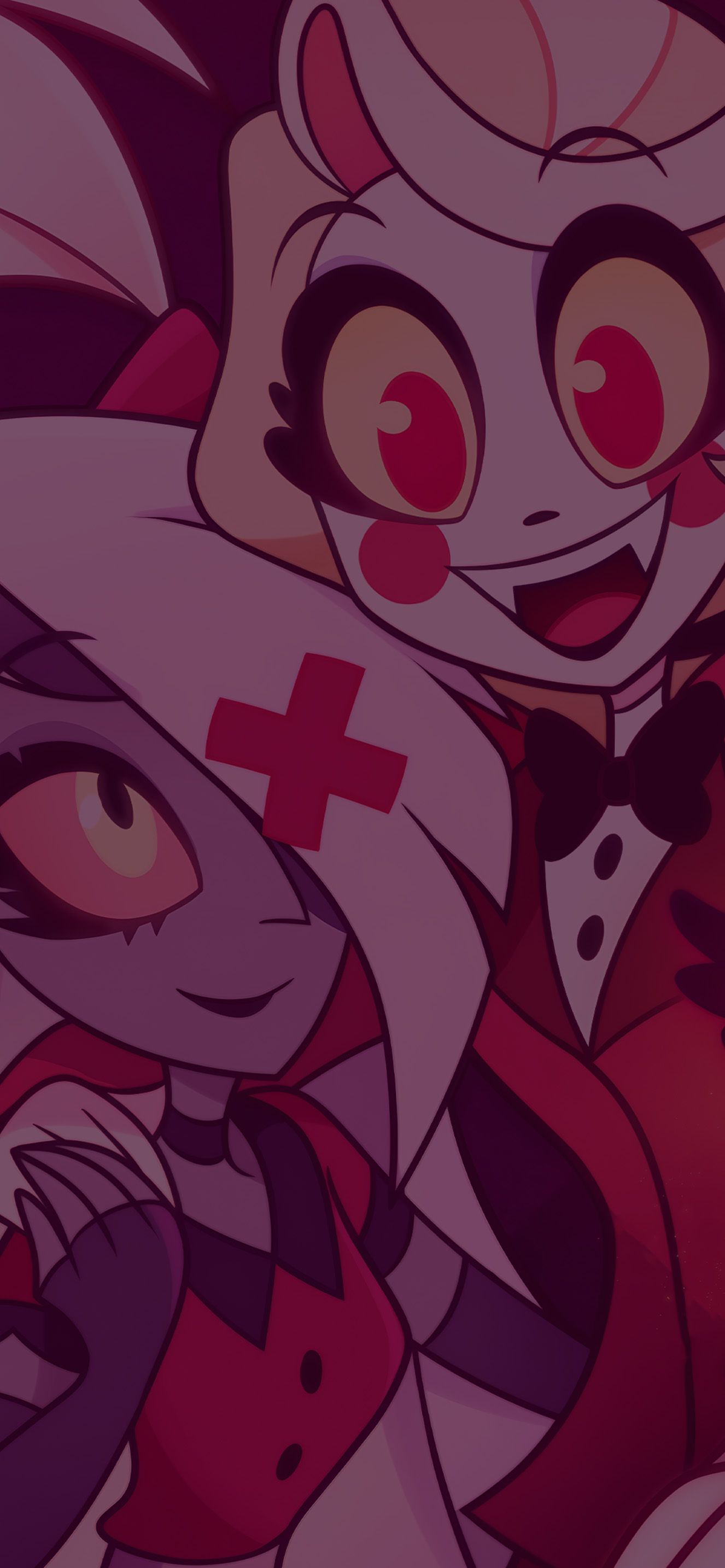 1326x2868 Vibrant Charlie and Vaggie Hazbin Hotel Wallpaper