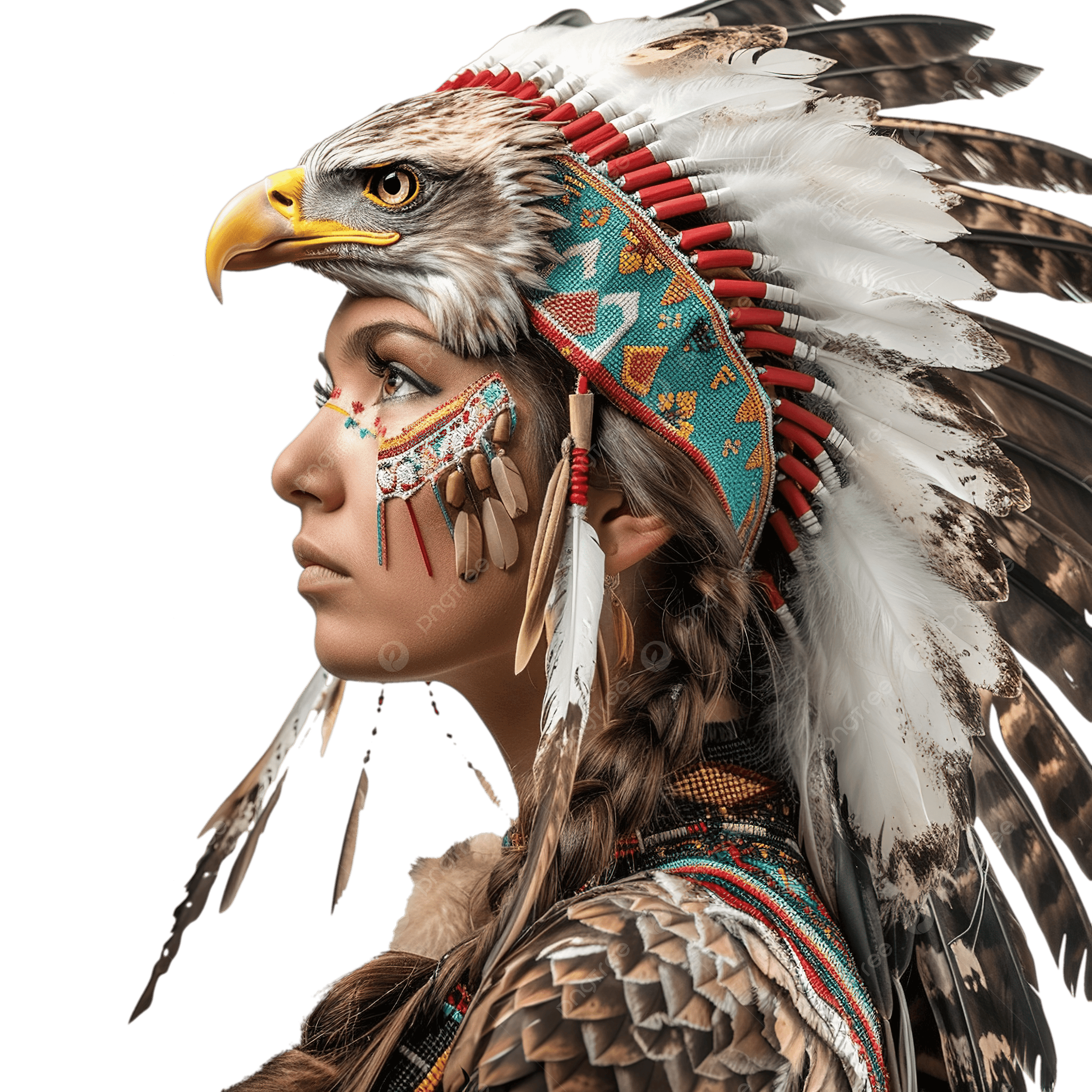 2500x2500 Female Native American And Eagle, American, Animals, Bird PNG Transparent Image and Clipart for Free Download