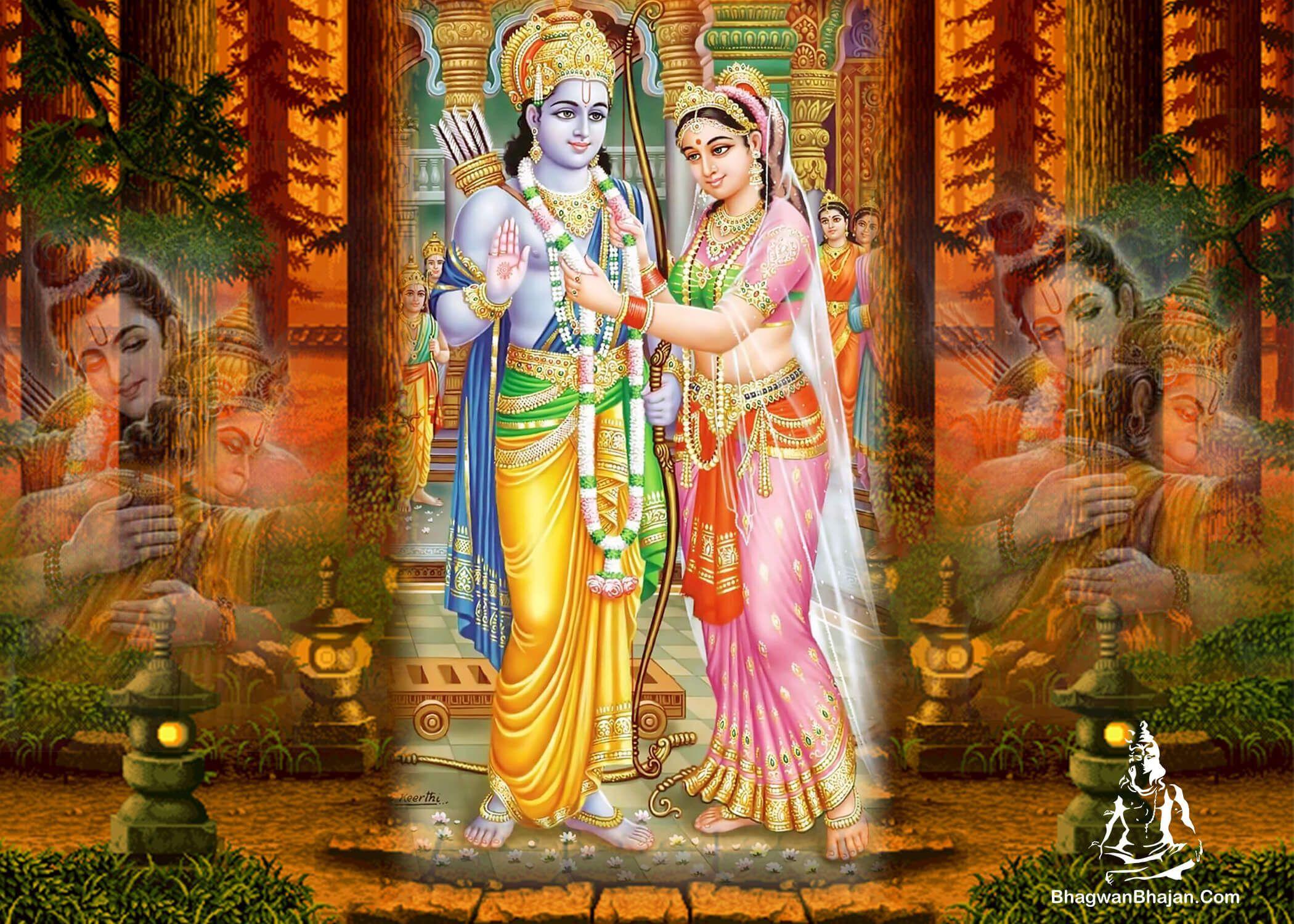 2100x1500 Ram Sita Hanuman Wallpaper