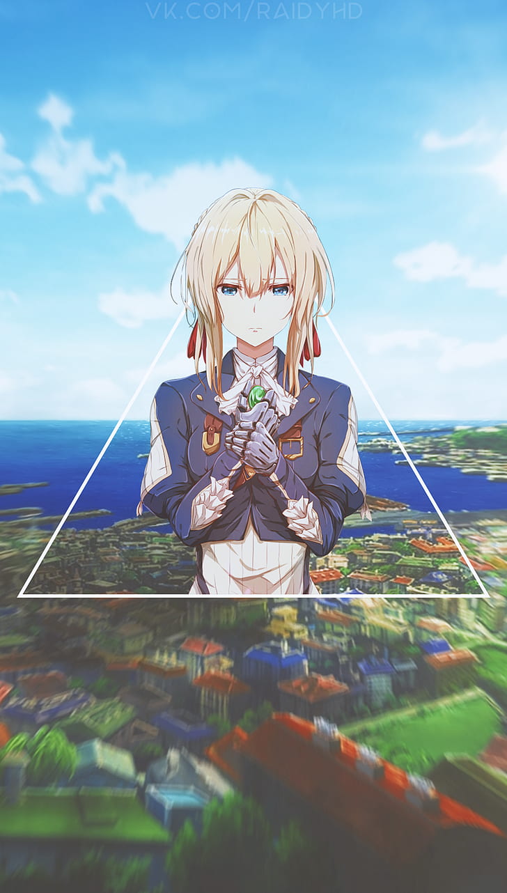 728x1282 HD Wallpaper: Anime, Anime Girls, Picture In Picture, Violet Evergarden