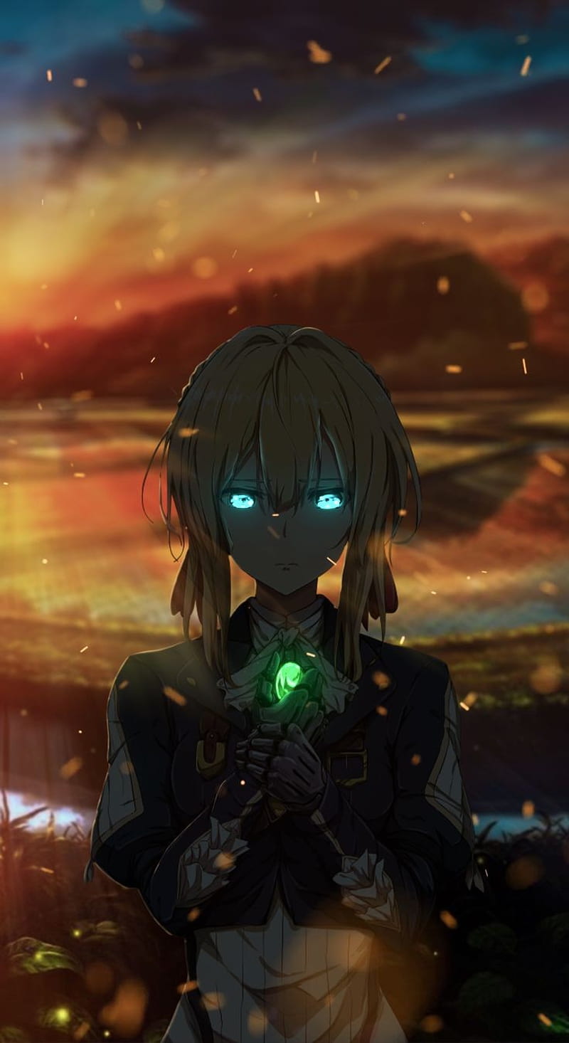 800x1466 Violet evergarden, sky, art, dark, anime, HD phone wallpaper