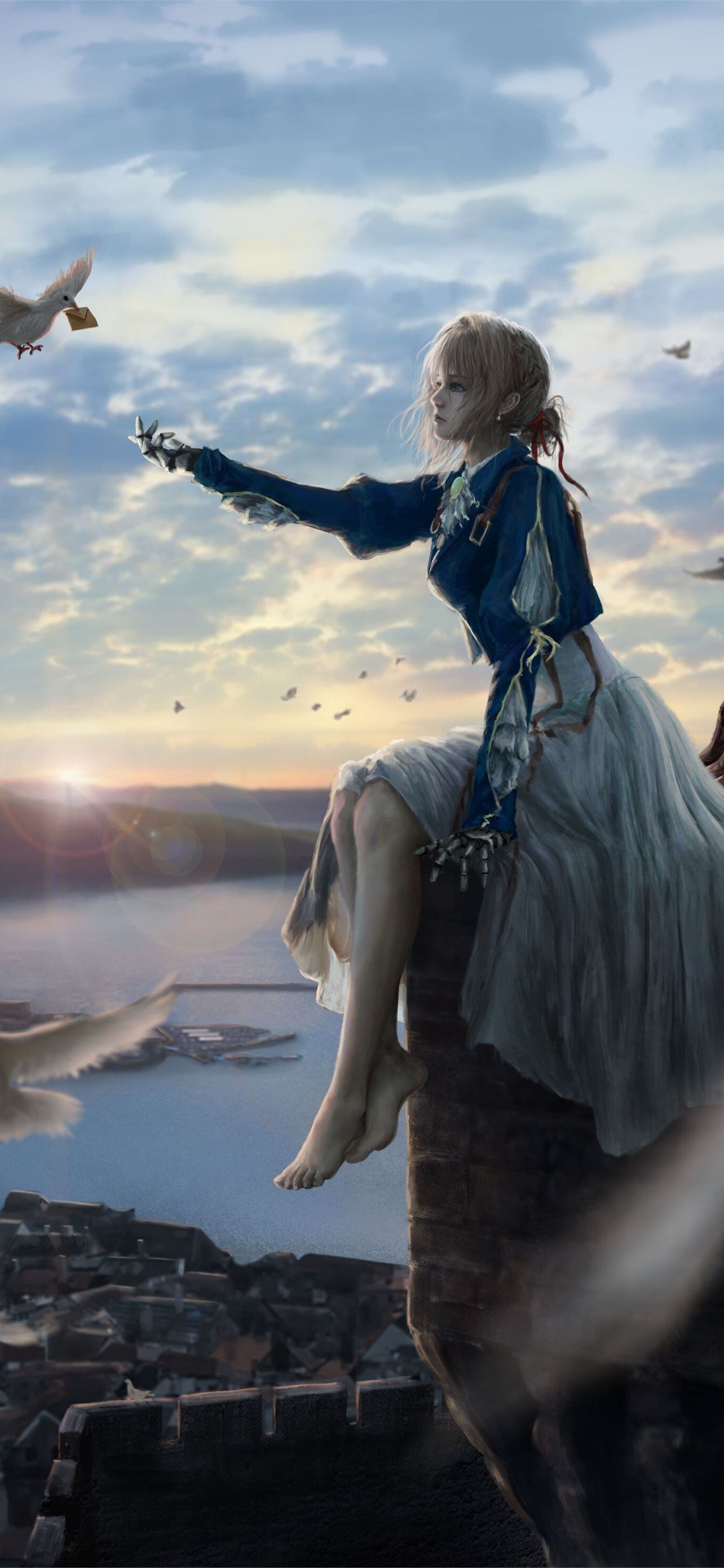 1284x2778 Violet Evergarden Getting Message Samsung Galaxy N. iPhone Wallpaper Free Download