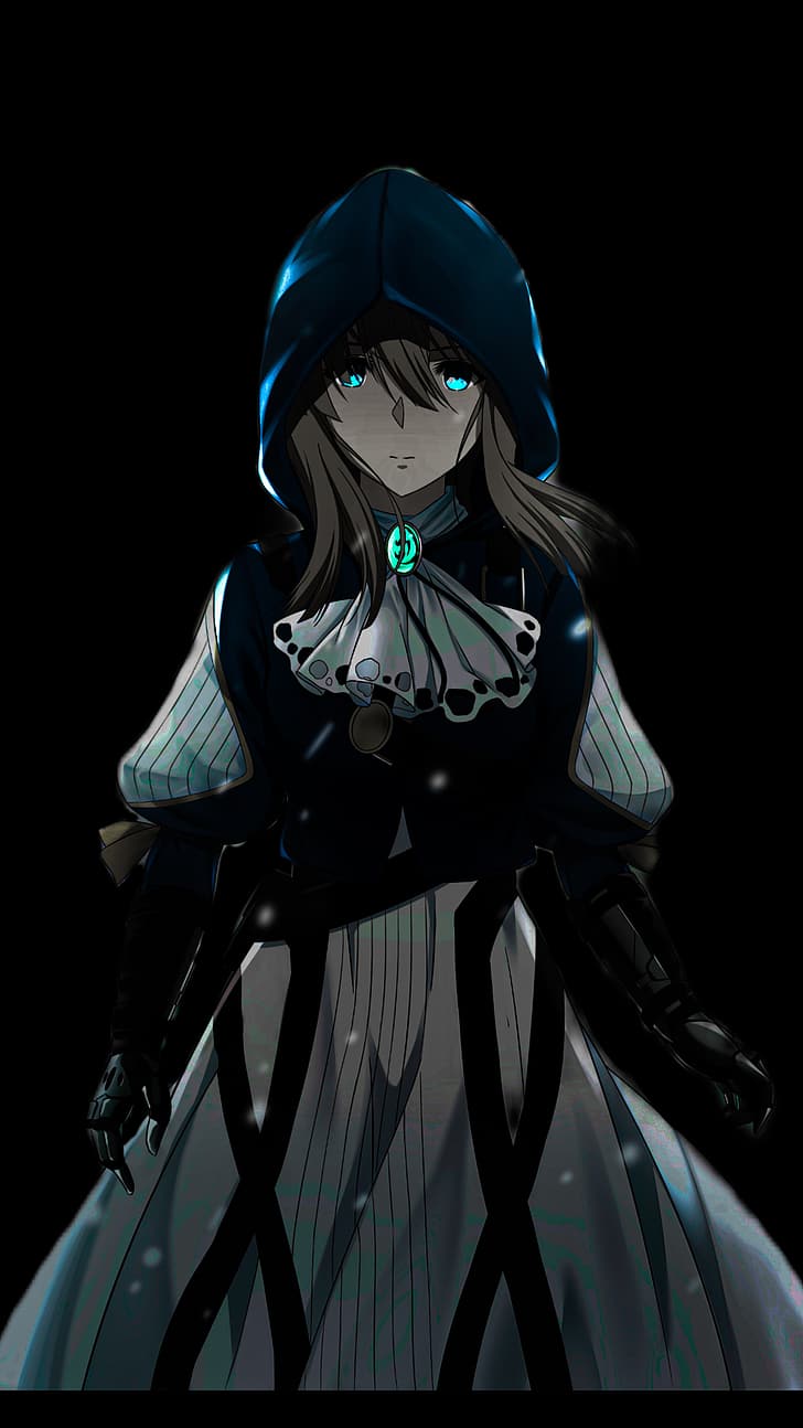 728x1294 HD wallpaper: Violet Evergarden, Violet Evergarden (character), glowing eyes