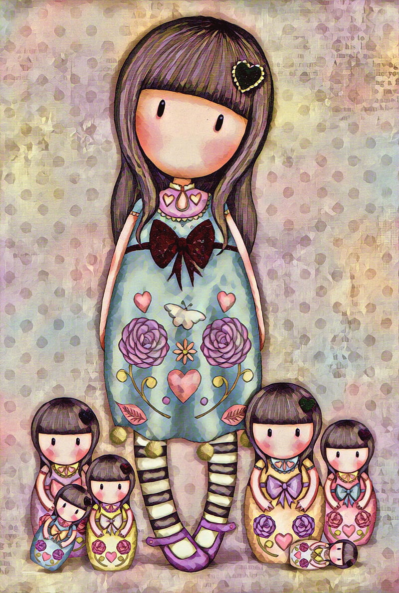 800x1190 Babushka, cute, doll, family, girl, gorjuss, santoro, toys, HD phone wallpaper