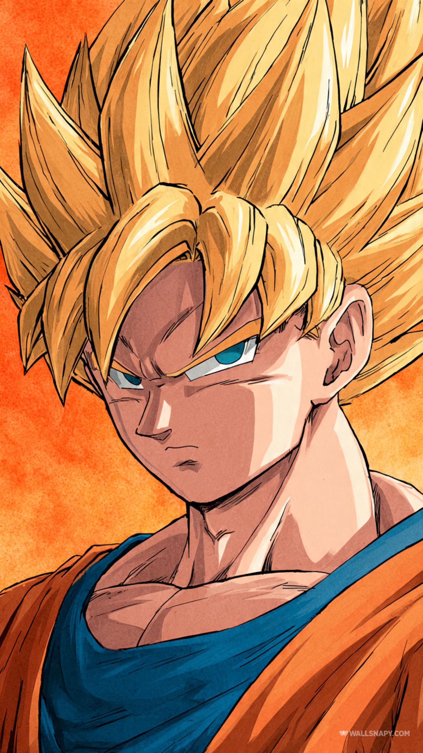 1440x2560 Goku ssj1 colorful anime poster wallpaper iphone