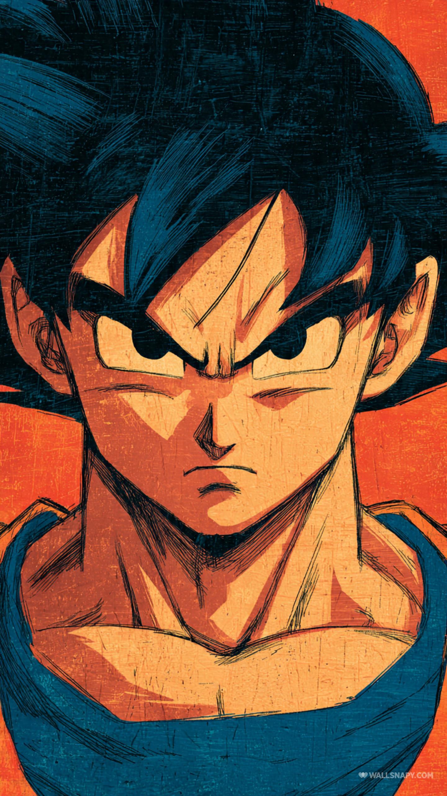 1440x2560 Goku dragon ball z color poster wallpaper