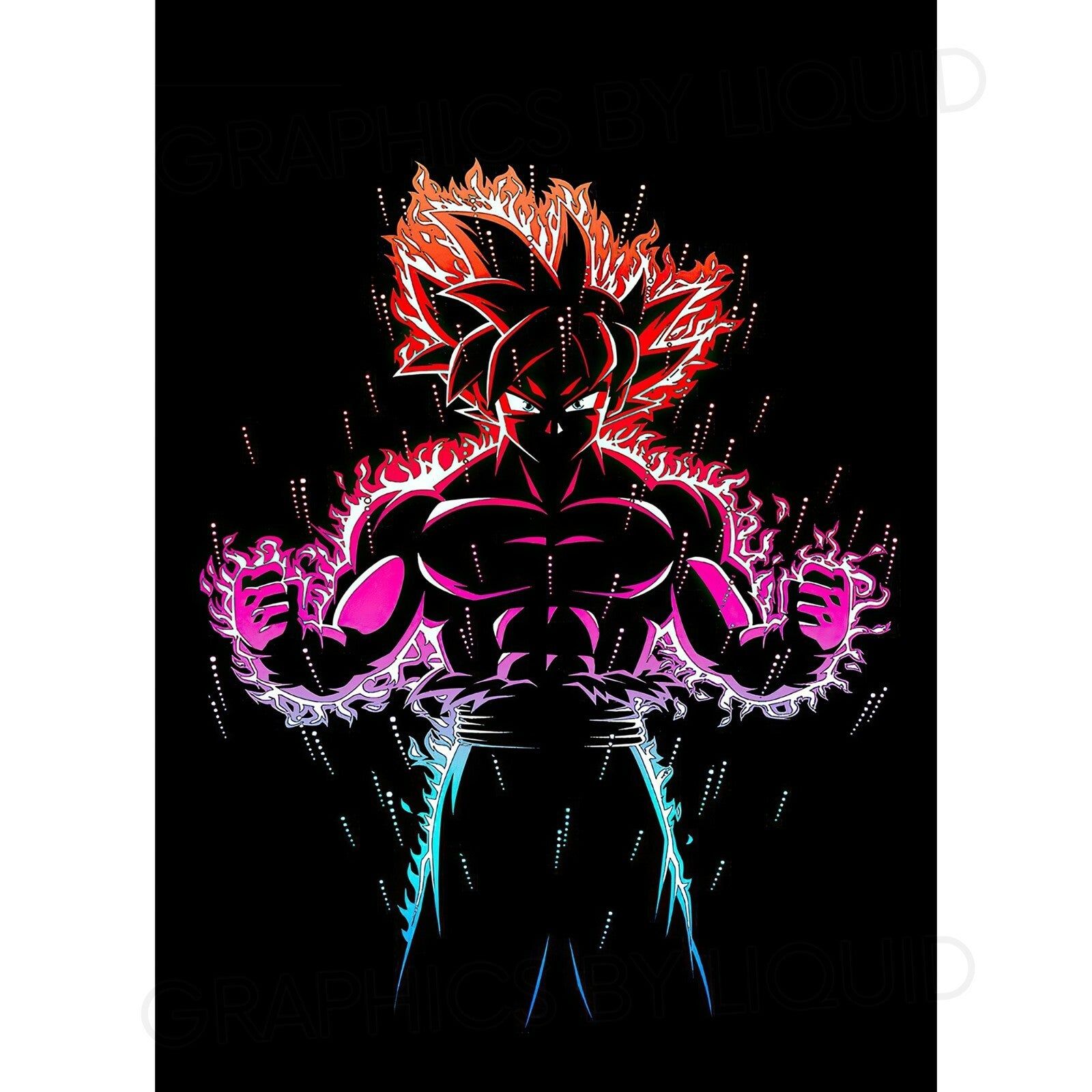 1600x1600 Dragon Ball Z Goku Poster Print Saiyan Manga Wall Art Decor