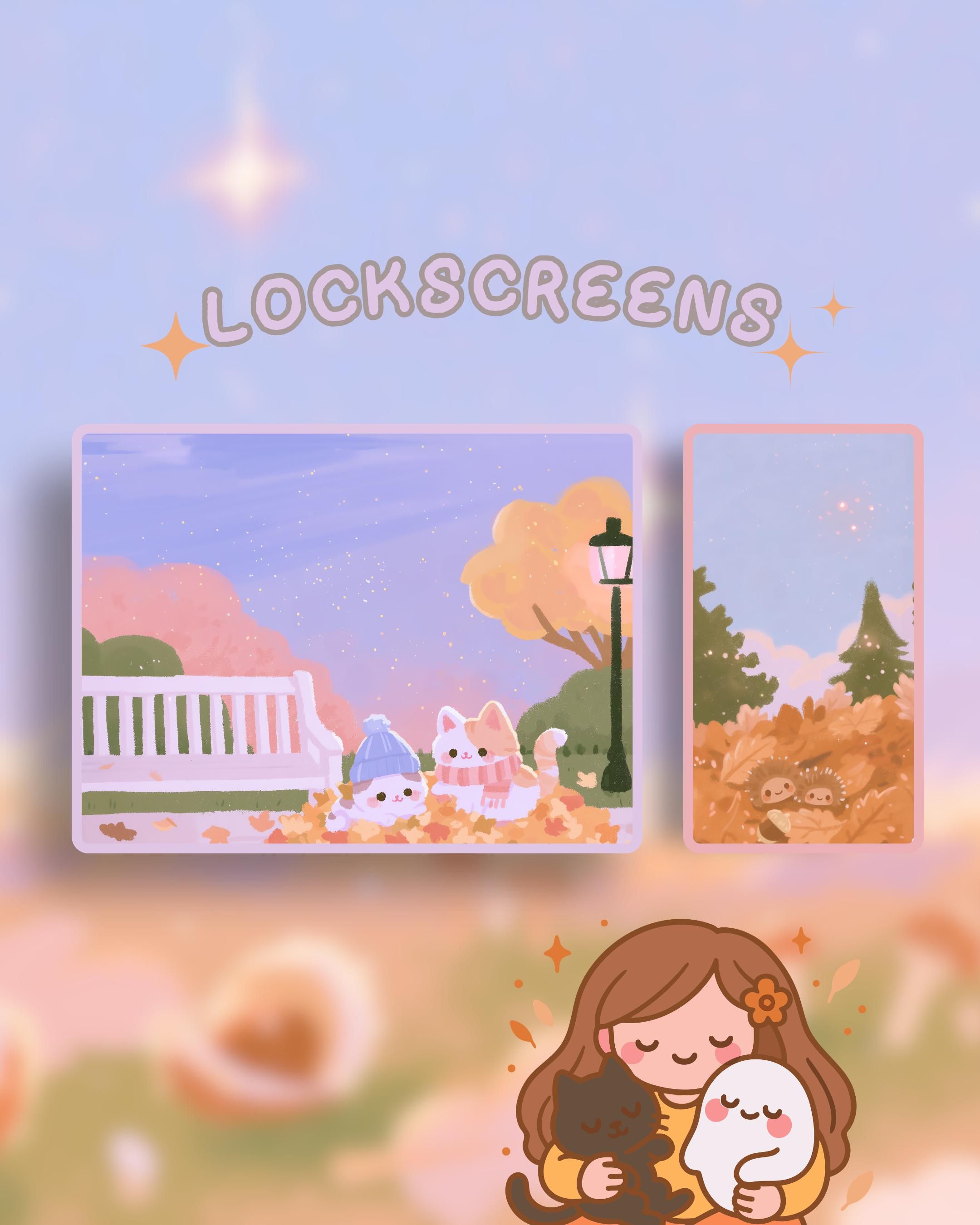 2160x2700 Pink Autumn Phone Theme: iOS Android Icon & Wallpaper (Digital Download)