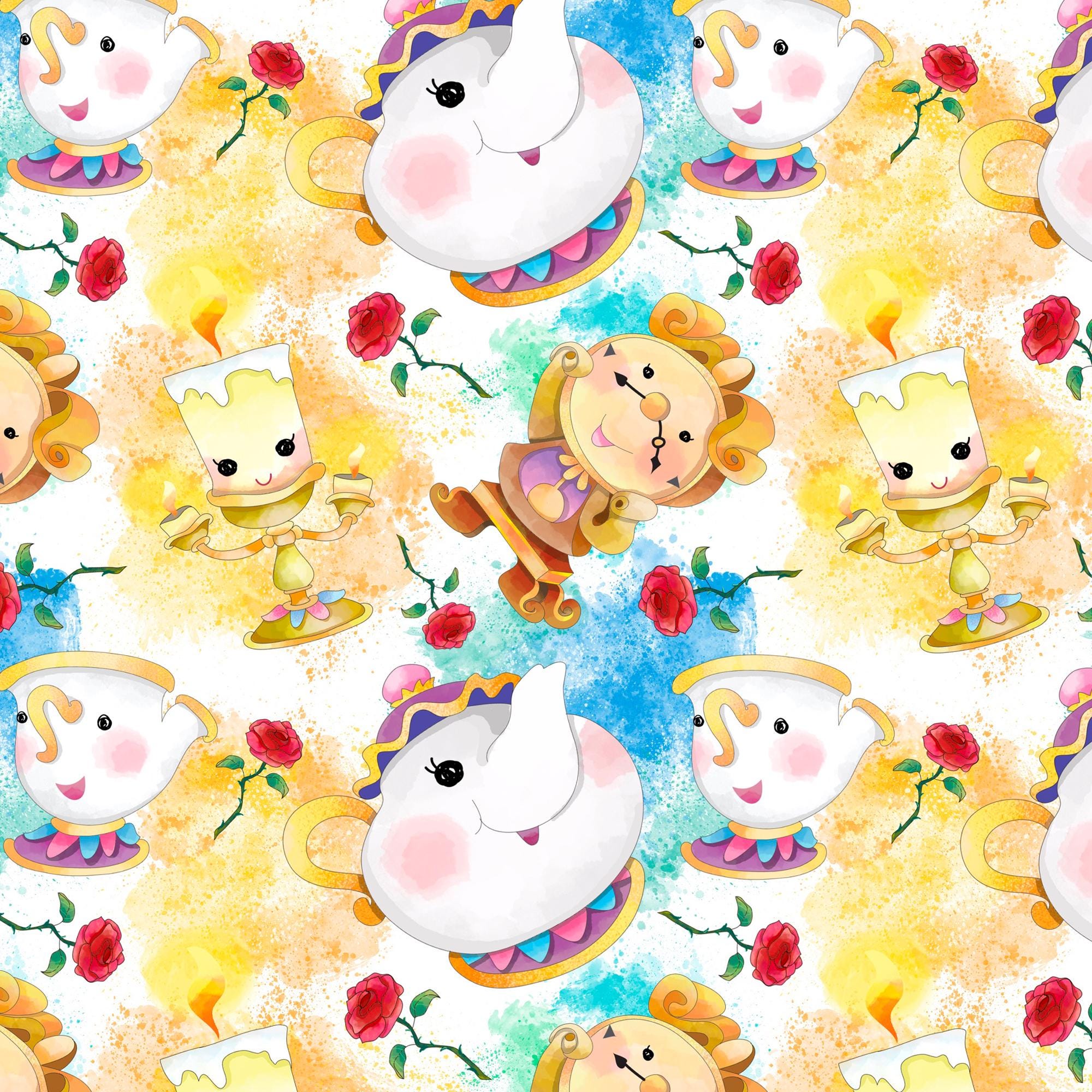 2000x2000 Beauty and the Beast Fabric