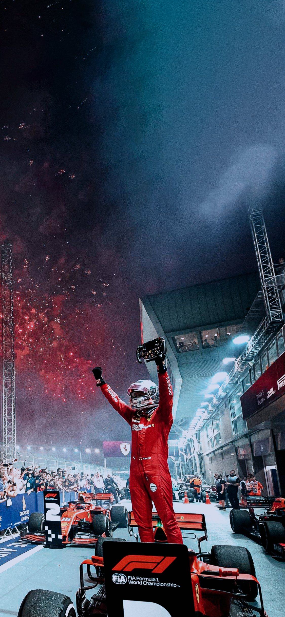 1125x2436 F1 Singapore Wallpaper