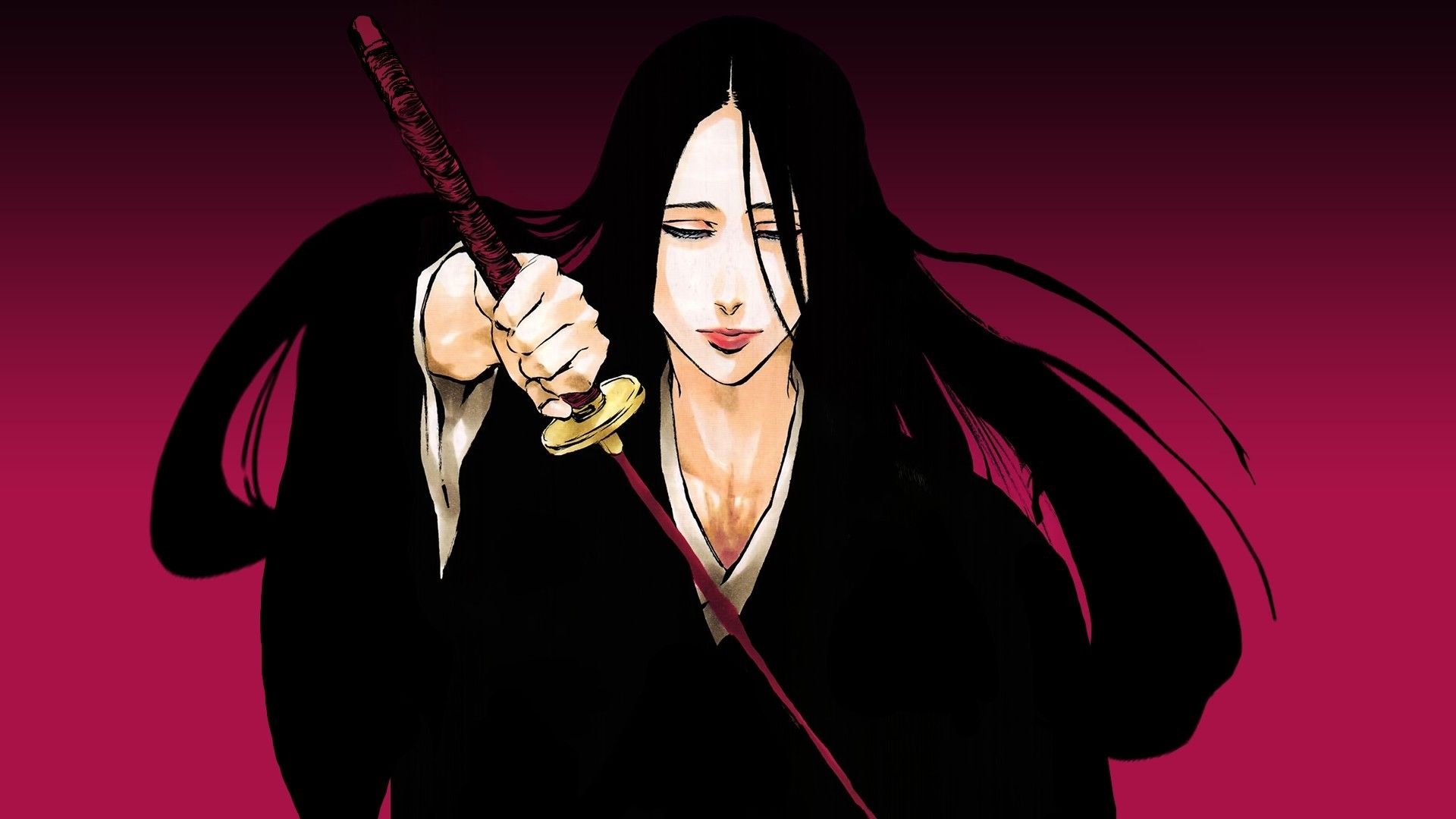 1920x1080 Wallpaper sword, game, Bleach, woman, anime, ken, bankai, brunette for mobile and desktop, section сёнэн, resolution 1920x1080