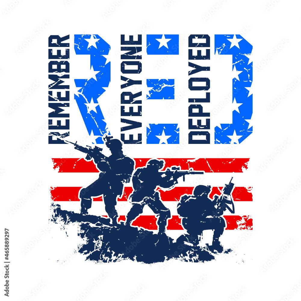 1000x1000 RED EVERYONE DEPLOYED Stock Vector