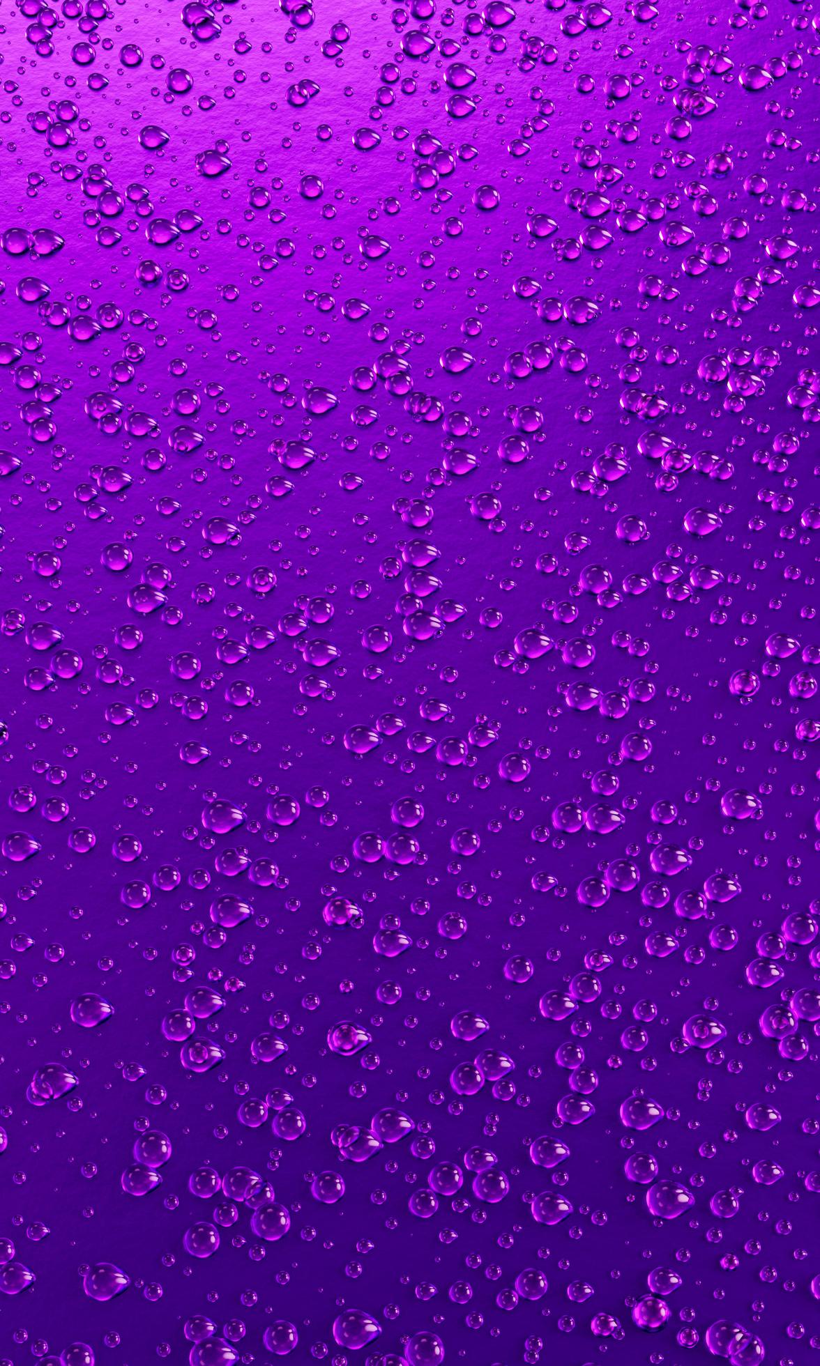 1176x1960 A lot of water droplets On metal or metalic surfaces in pink and purple shades for mobile background or wallpaper. 3D Rendering