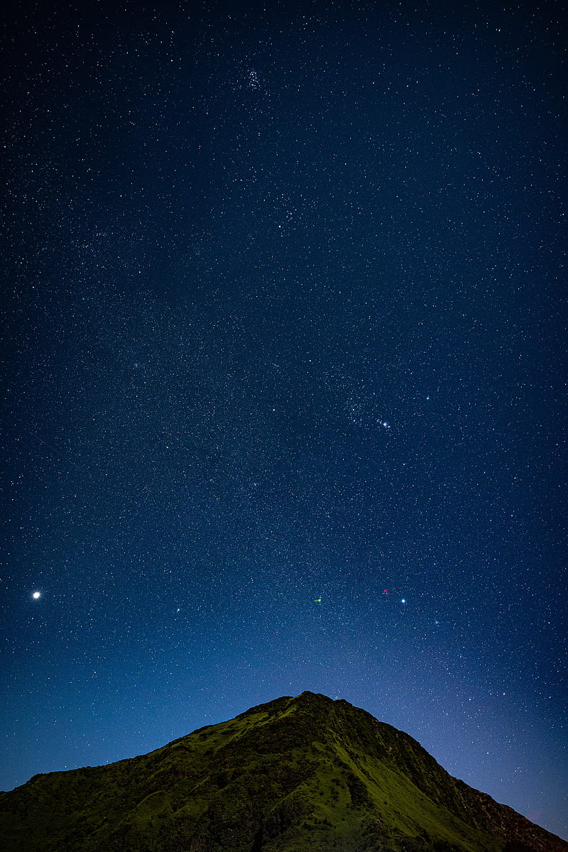 800x1200 Hill, night, starry sky, stars, relief, HD phone wallpaper