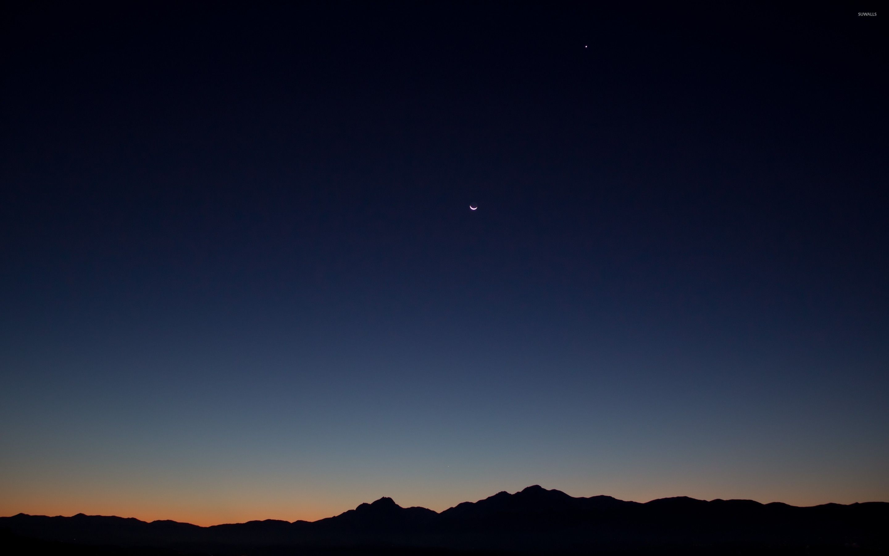 2880x1800 Clear night sky above the hills wallpaper wallpaper