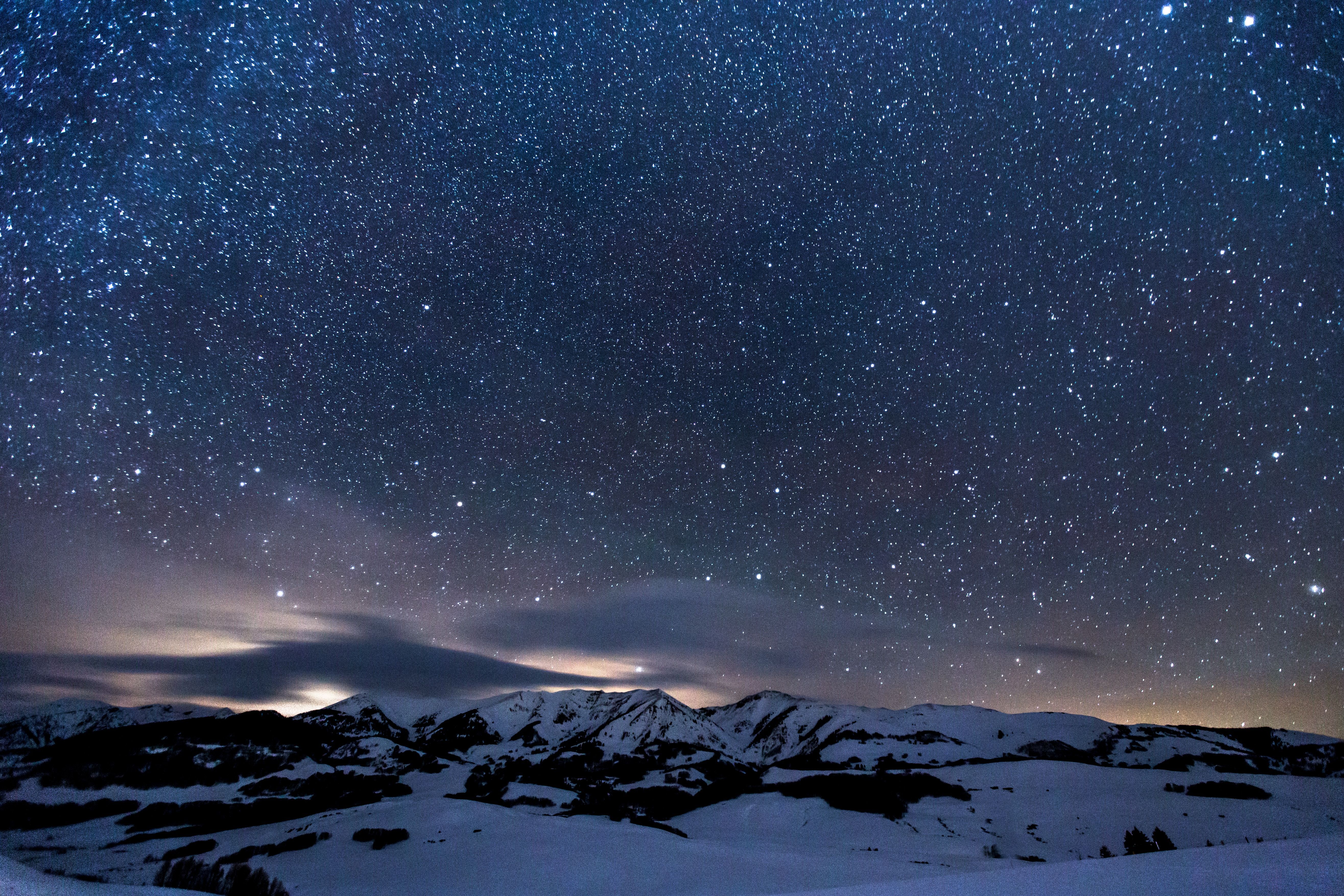 5263x3509 Night Winter Sky Wallpaper