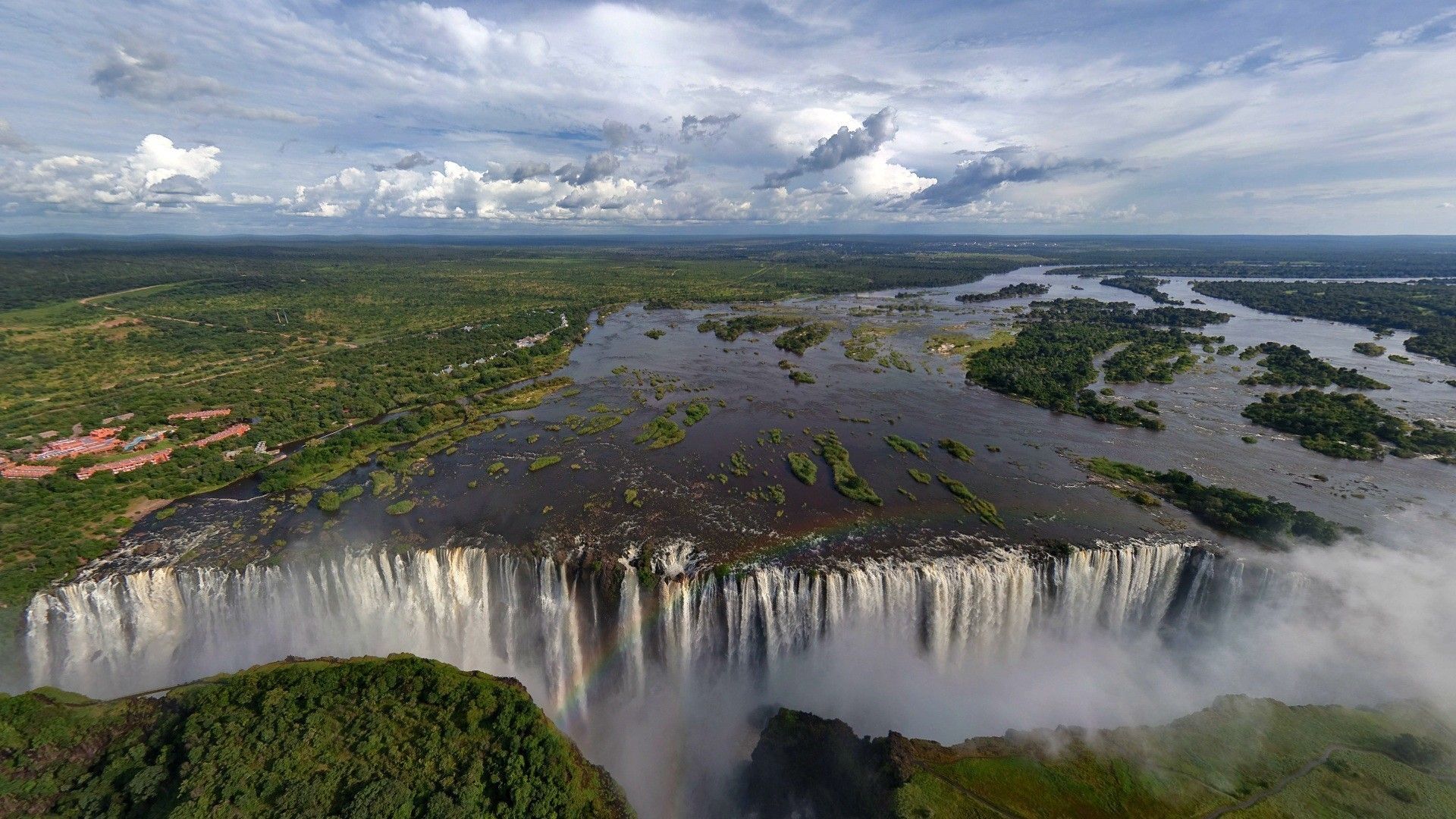 1920x1080 lake, Waterfall, Trees, Landscape, Zambezi River, Victoria Falls Wallpaper HD / Desktop and Mobile Background