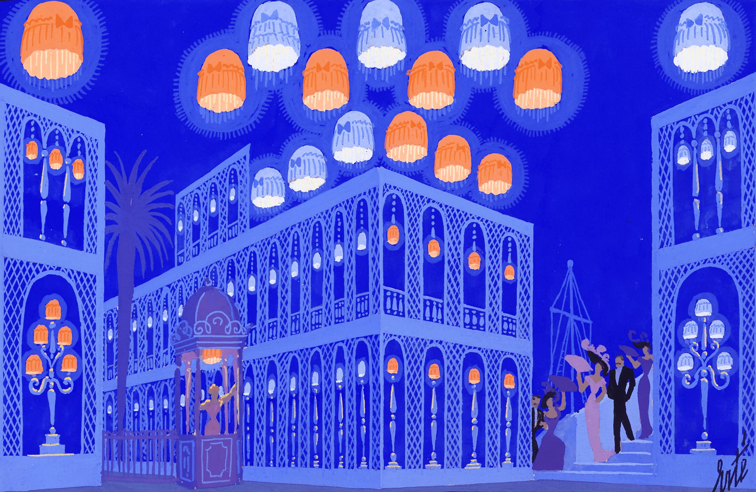 2500x1627 Décor Final, Les Mamelles de Tirésias by Erté. M.S. Rau