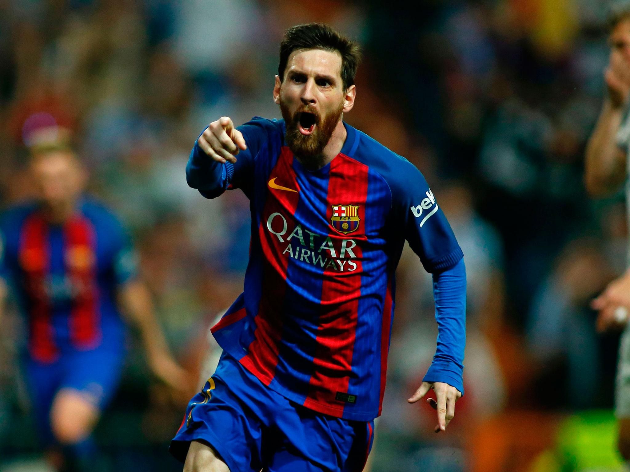 2048x1536 Lionel Messi keeps Barcelona in La Liga title race as bloodied striker seals el clasico win at the death over Madrid