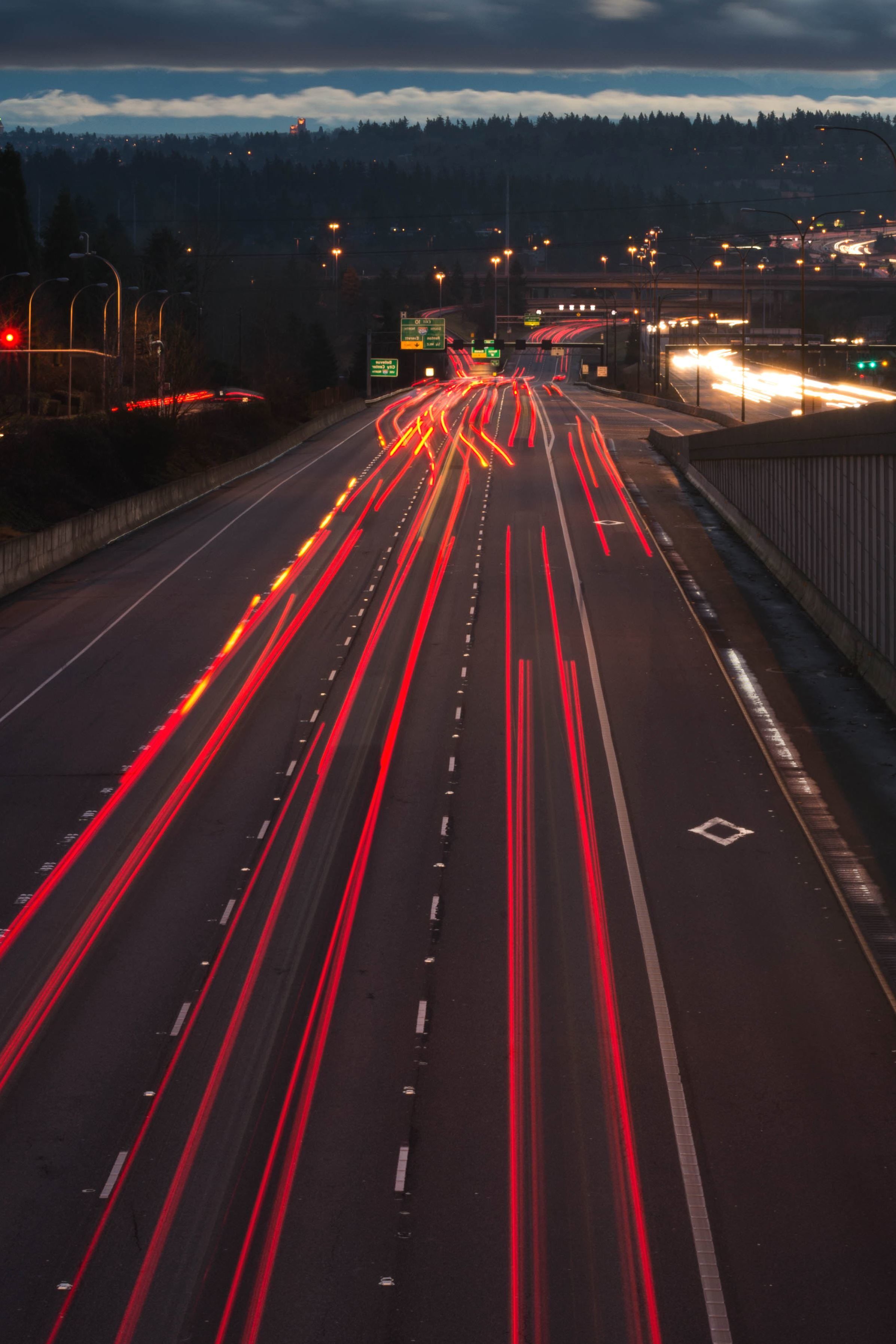 2394x3587 Free picture: highway, cars, dark, travel, vehicles, traffic, transportation