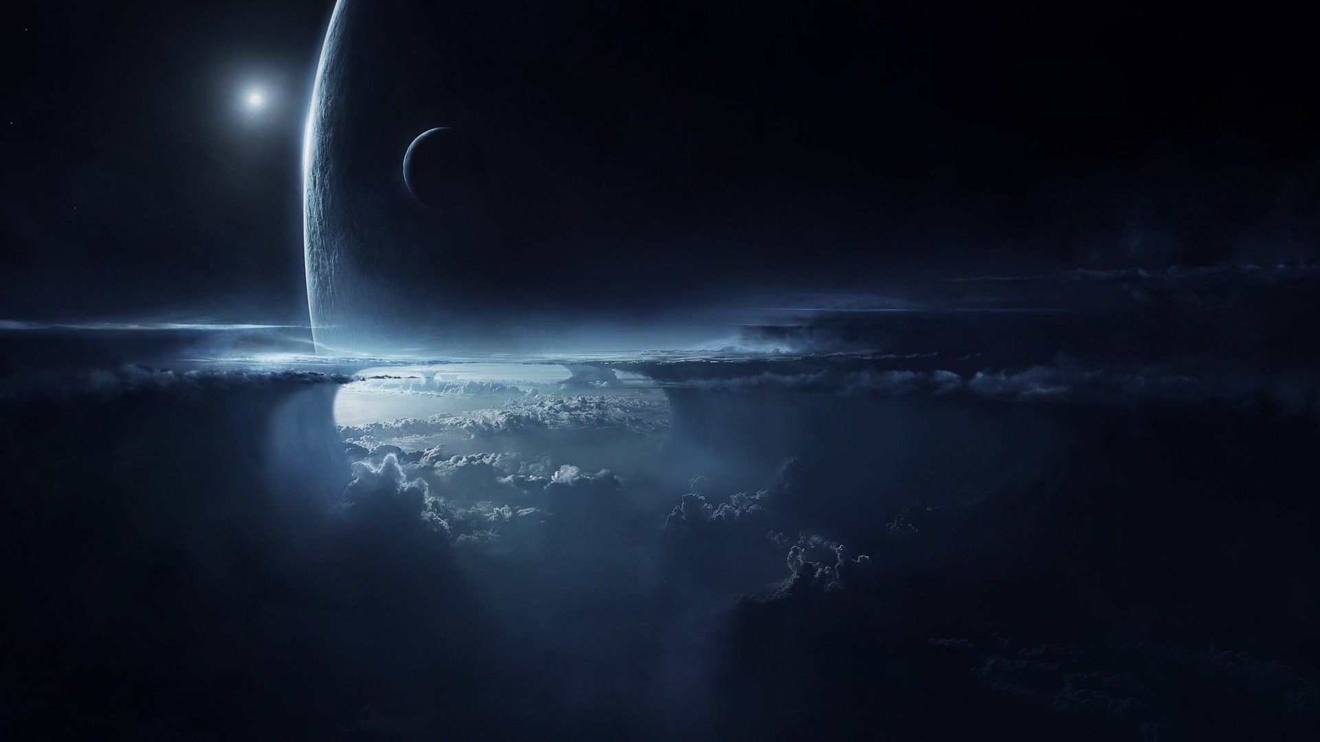 1920x1080 Fantastic Planets On A Dark Background Of