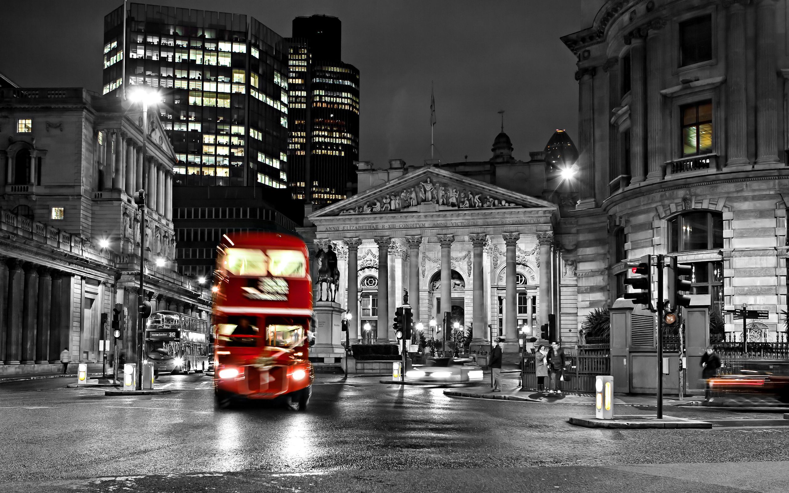 2560x1600 road, Blur, Night, Bus, England, London, Black, And, White, Street, City, Exposure, Timelapse Wallpaper HD / Desktop and Mobile Background