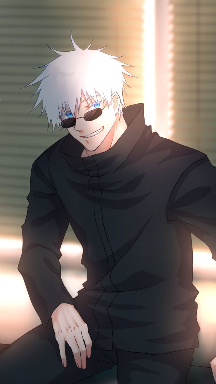 750x1334 Gojo: Glasses & Glow / Blue Eyed Gojo / School Uniform Gojo / Satoru Gojo Phone Wallpaper