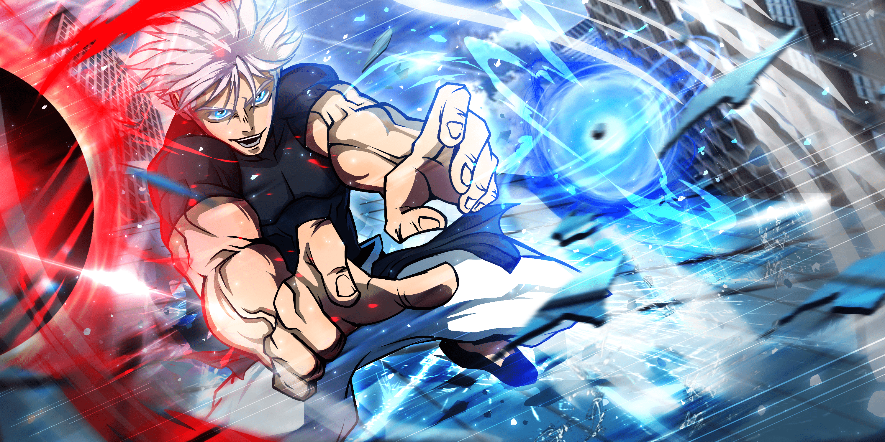 3000x1500 commissioned wallpaper of gojo for a friend, thought id share it here!