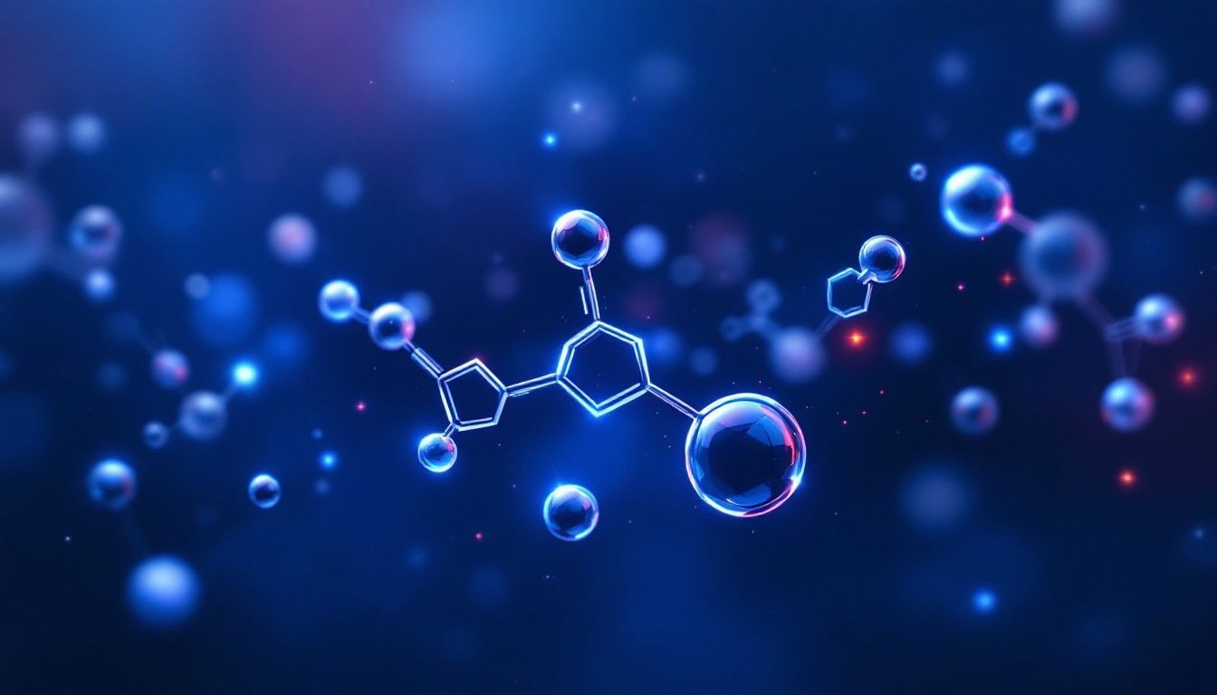 1344x768 Download Elegant Molecular Structure Image, Chemistry, Science