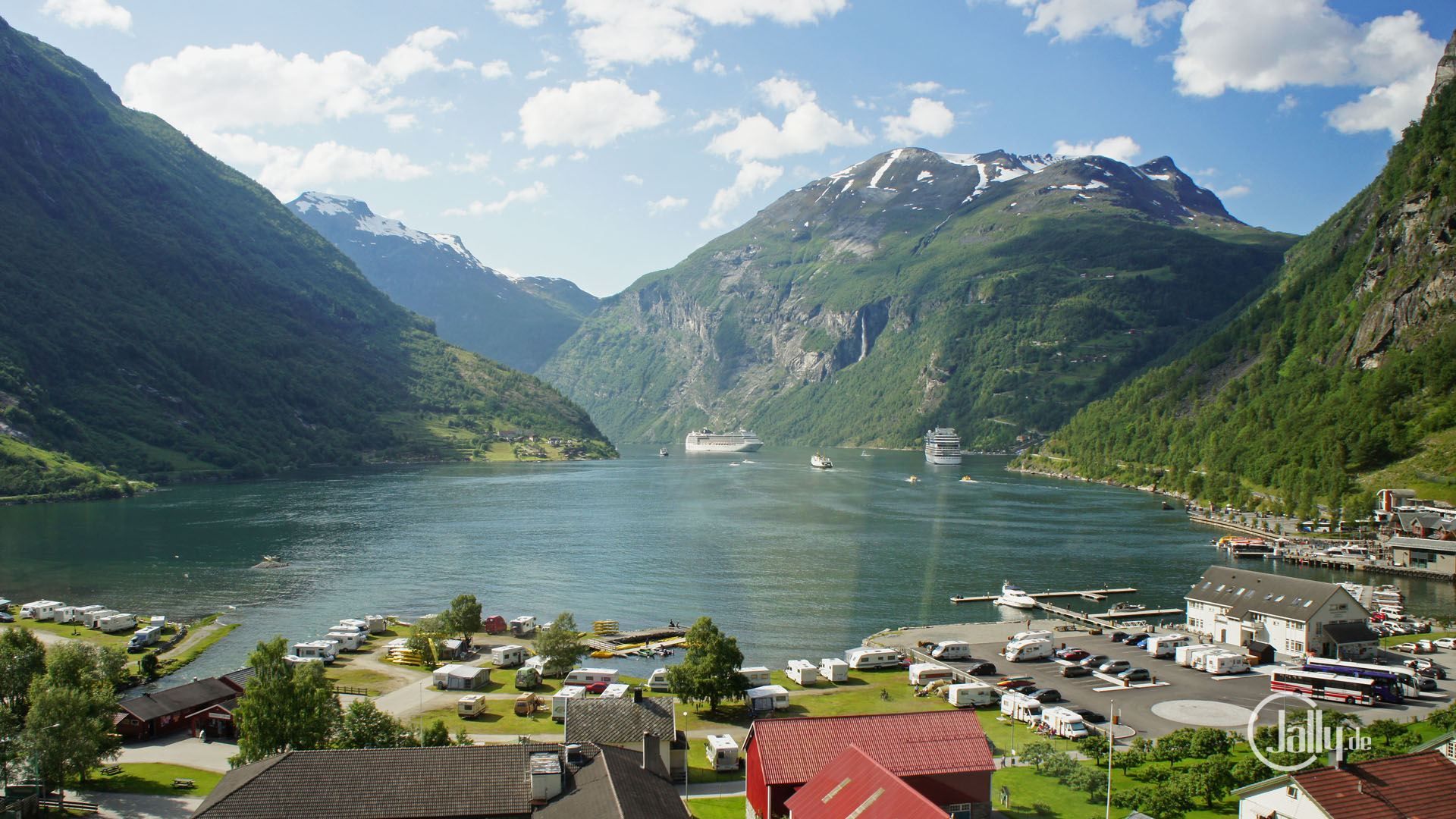 1920x1080 The AIDA at Geirangerfjord / Geiranger
