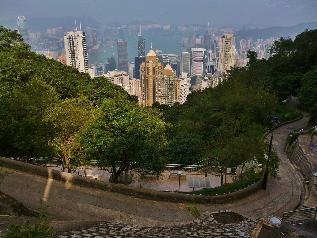 1024x768 The Old Peak Road. View from the Peak across Hong Kong Isla